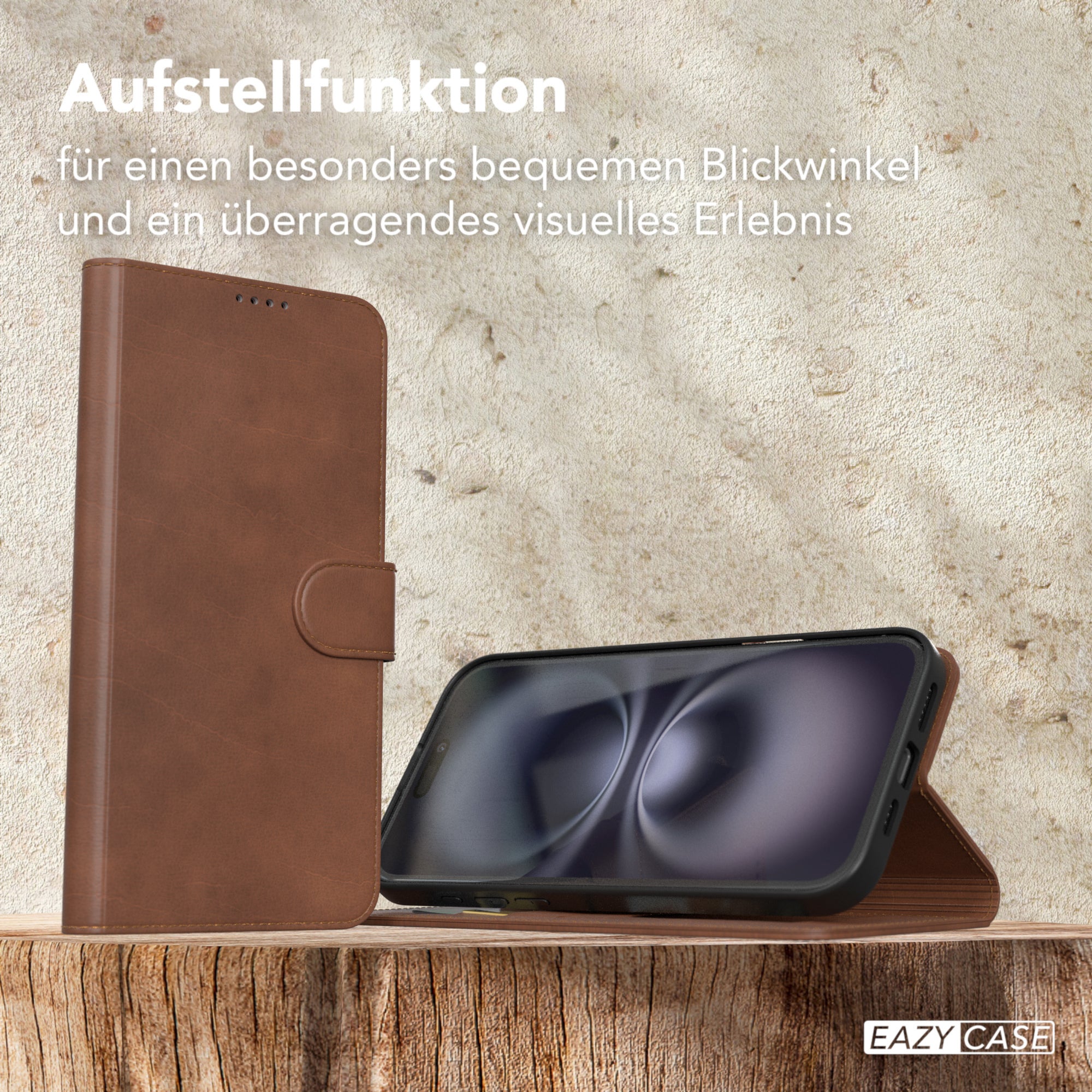 iPhone 16 Plus Klapphülle aus Kunstleder