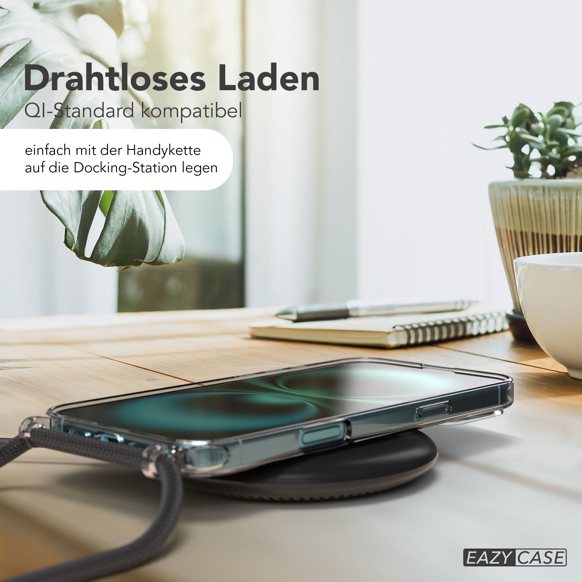iPhone 16 Plus Schutzhülle mit MagSafe und Befestigungsösen für Handyketten