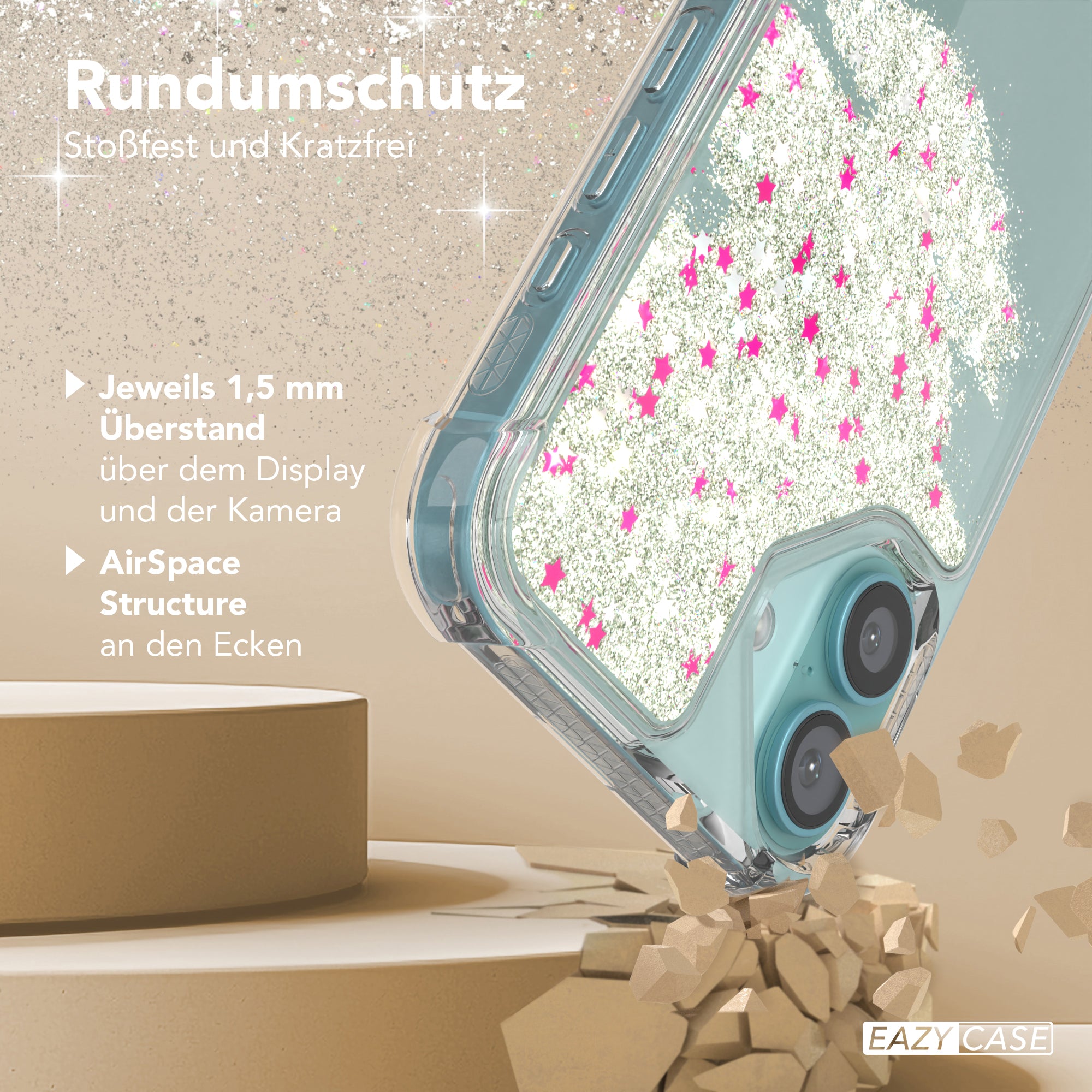 iPhone 16 Plus Glitzerhülle