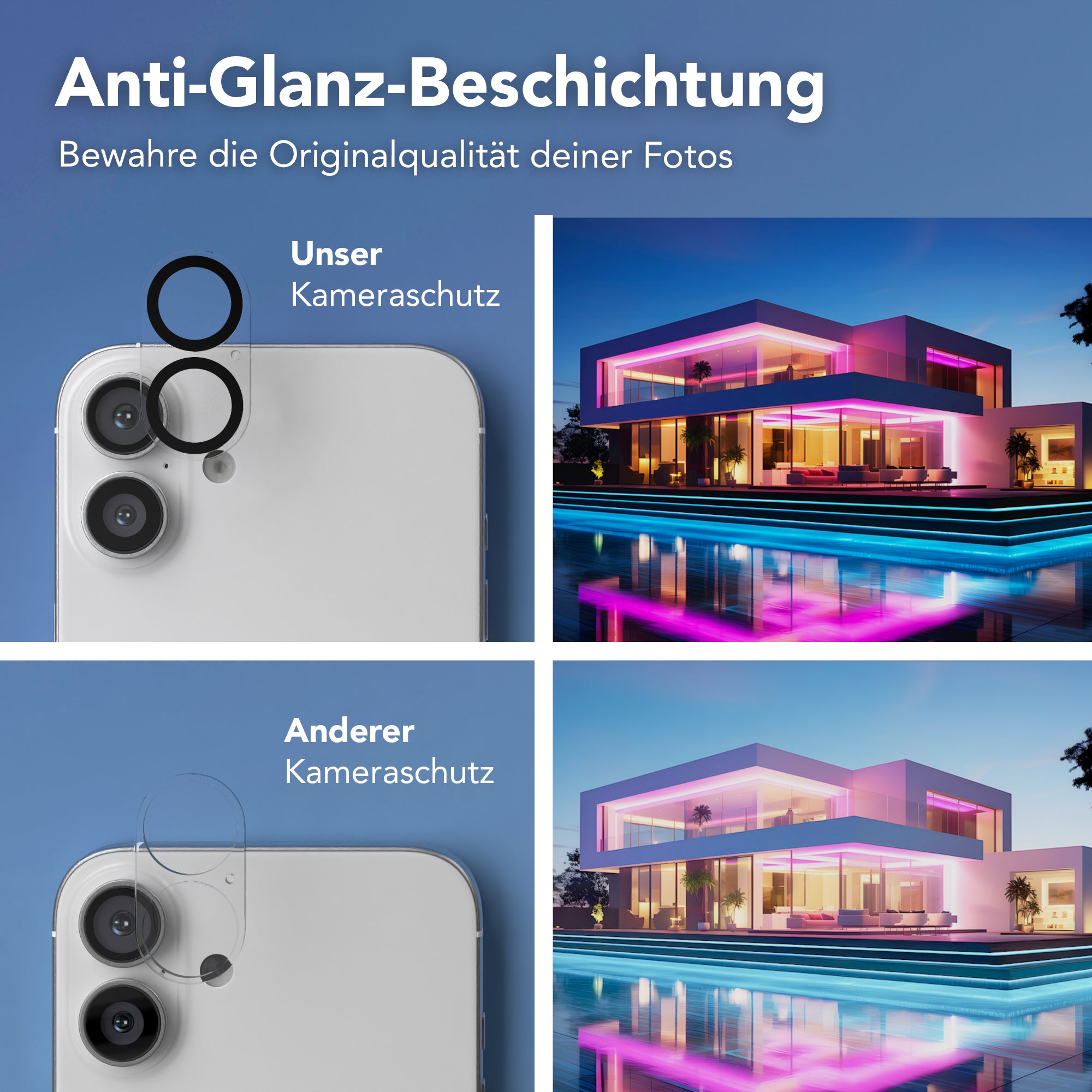 iPhone 16 2er Set Glasfolie + Installationsrahmen