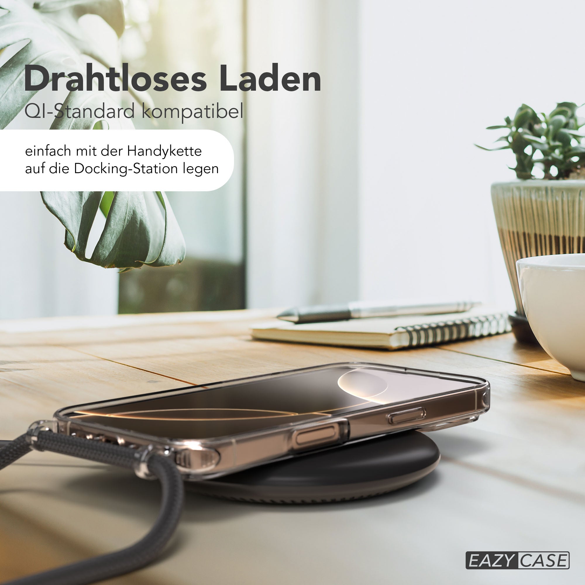 iPhone 16 Pro Schutzhülle transparent mit MagSafe und Handyketten Ösen