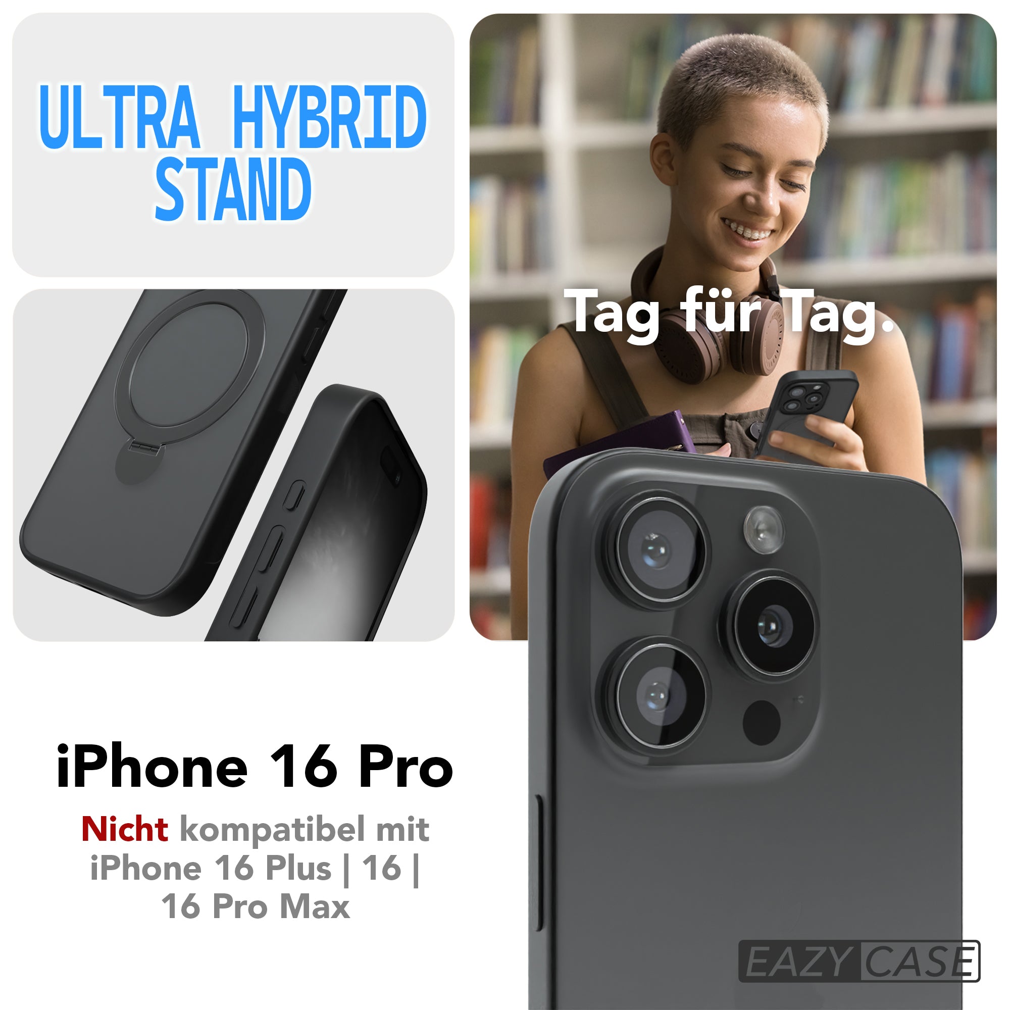 iPhone 16 Pro Outdoor Hülle + drehbarer Ring mit MagSafe