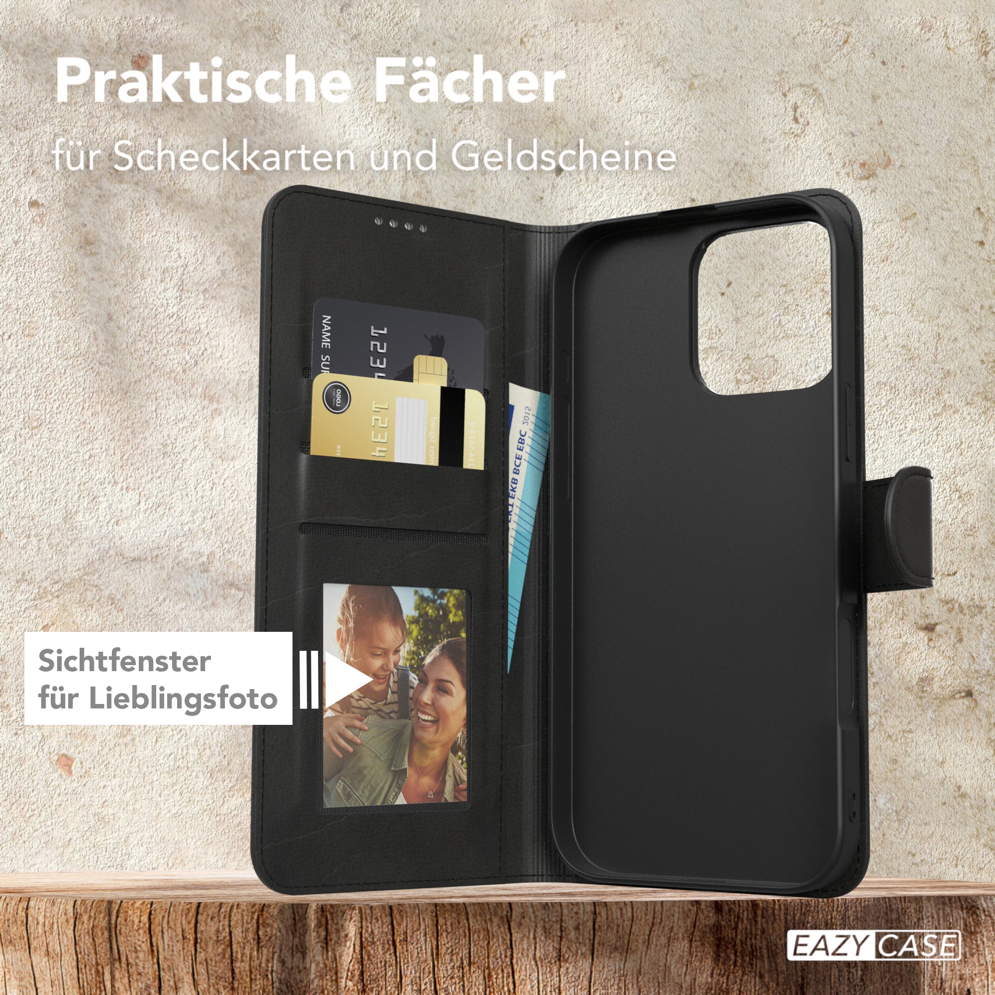 iPhone 16 Pro Max Klapphülle aus Kunstleder