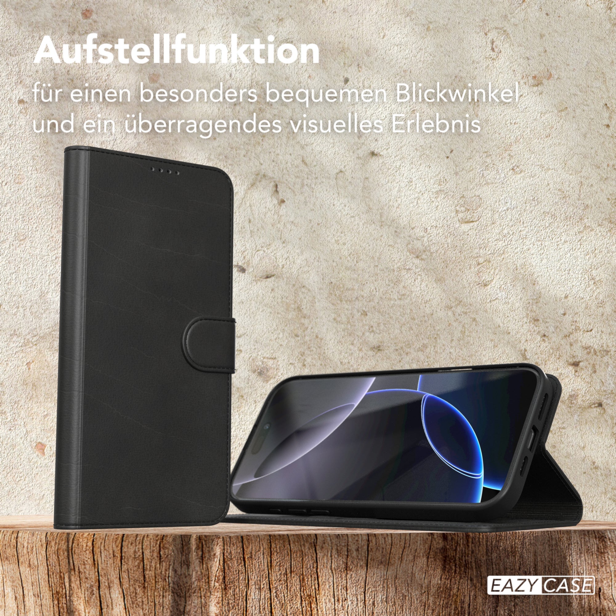 iPhone 16 Pro Max Klapphülle aus Kunstleder