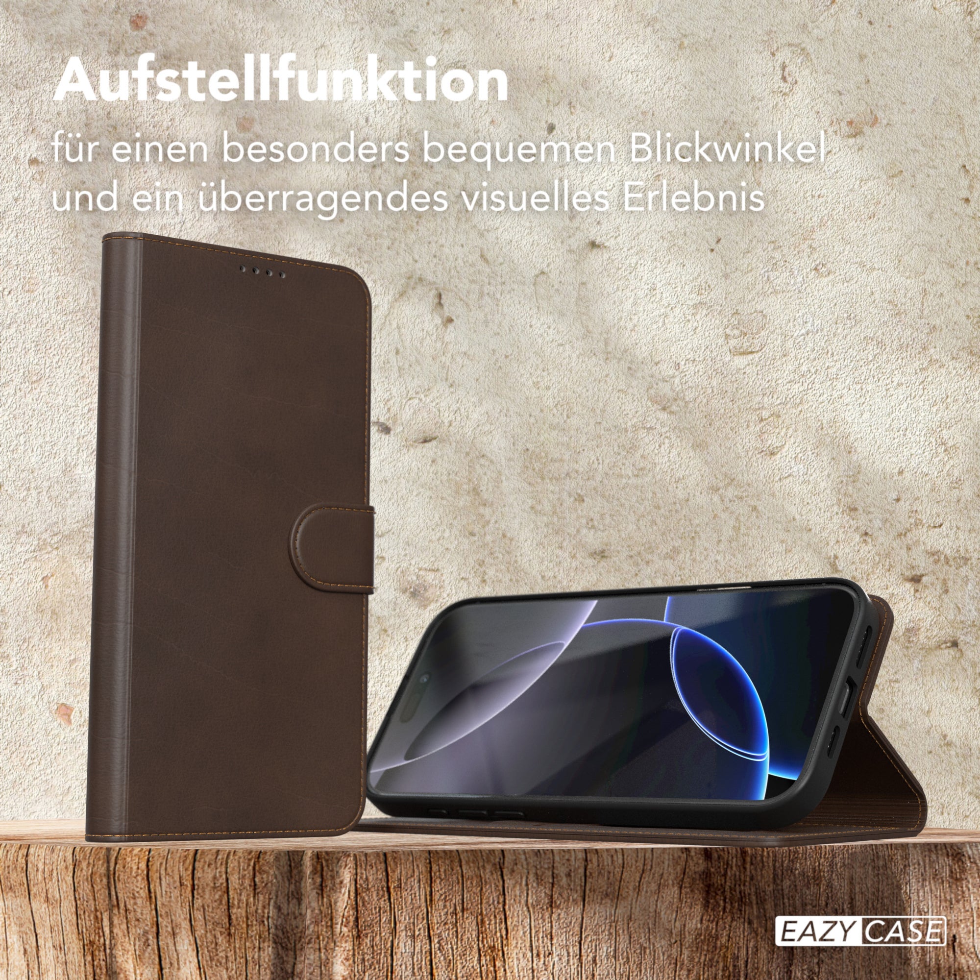 iPhone 16 Pro Max Klapphülle aus Kunstleder