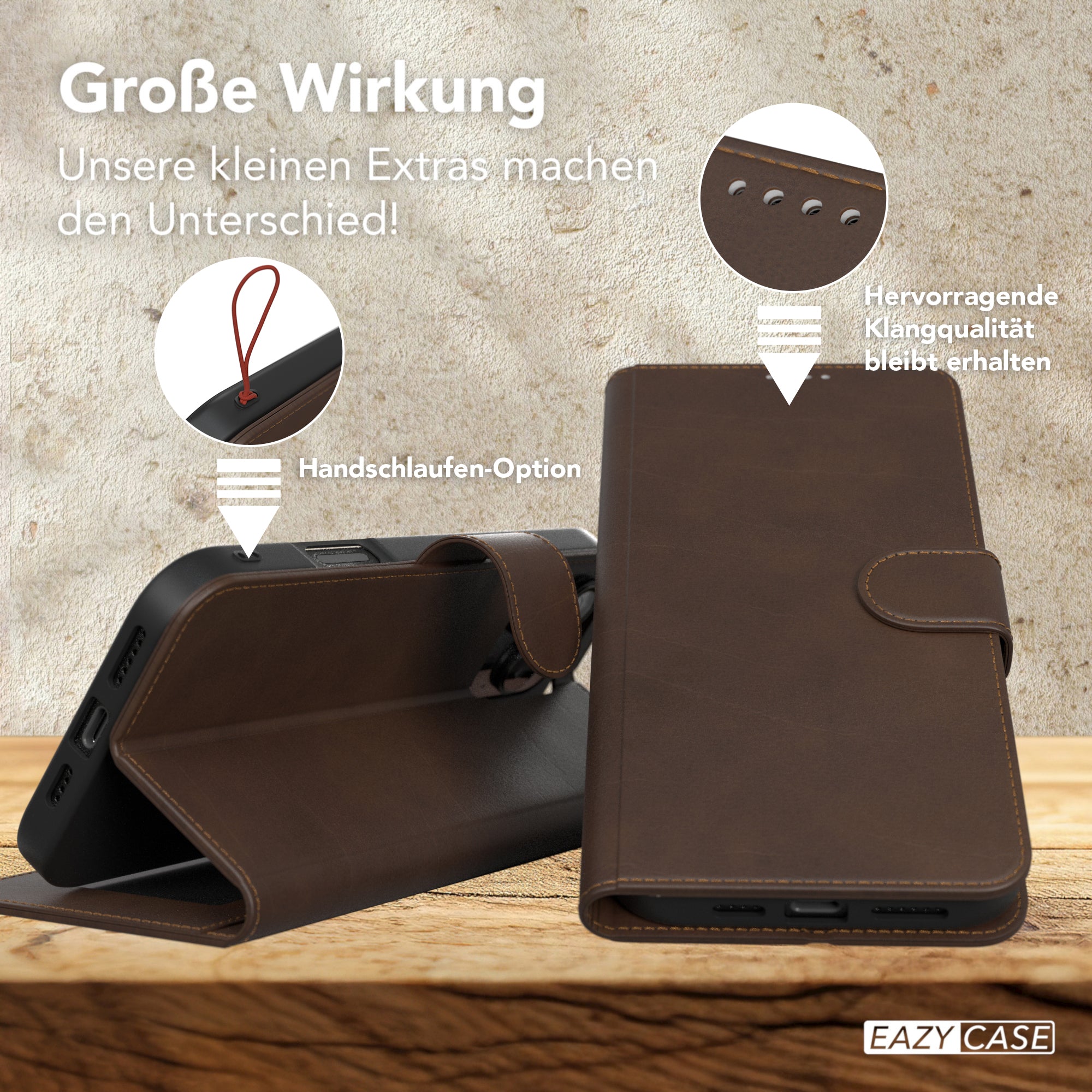 iPhone 16 Pro Max Klapphülle aus Kunstleder