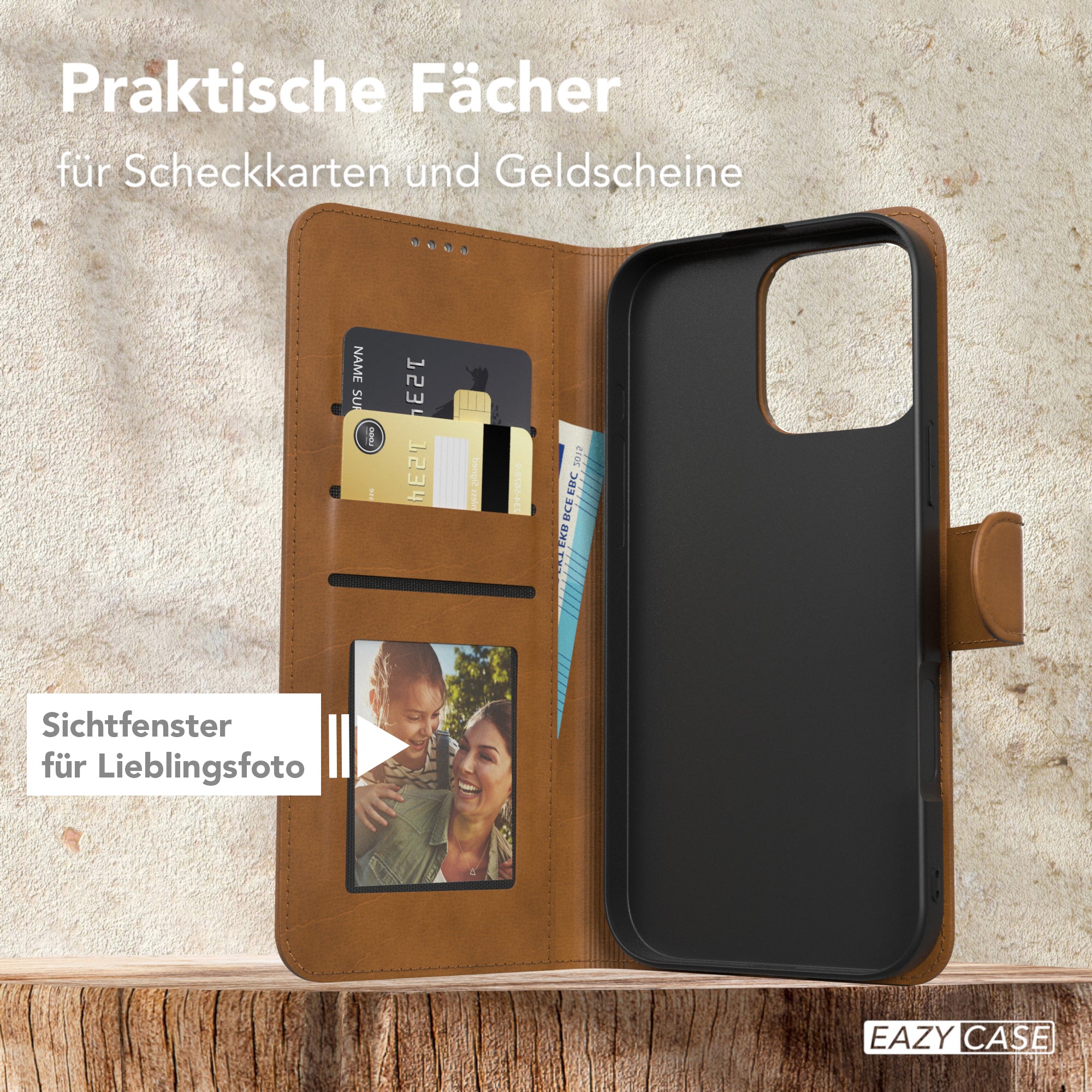 iPhone 16 Pro Max Klapphülle aus Kunstleder