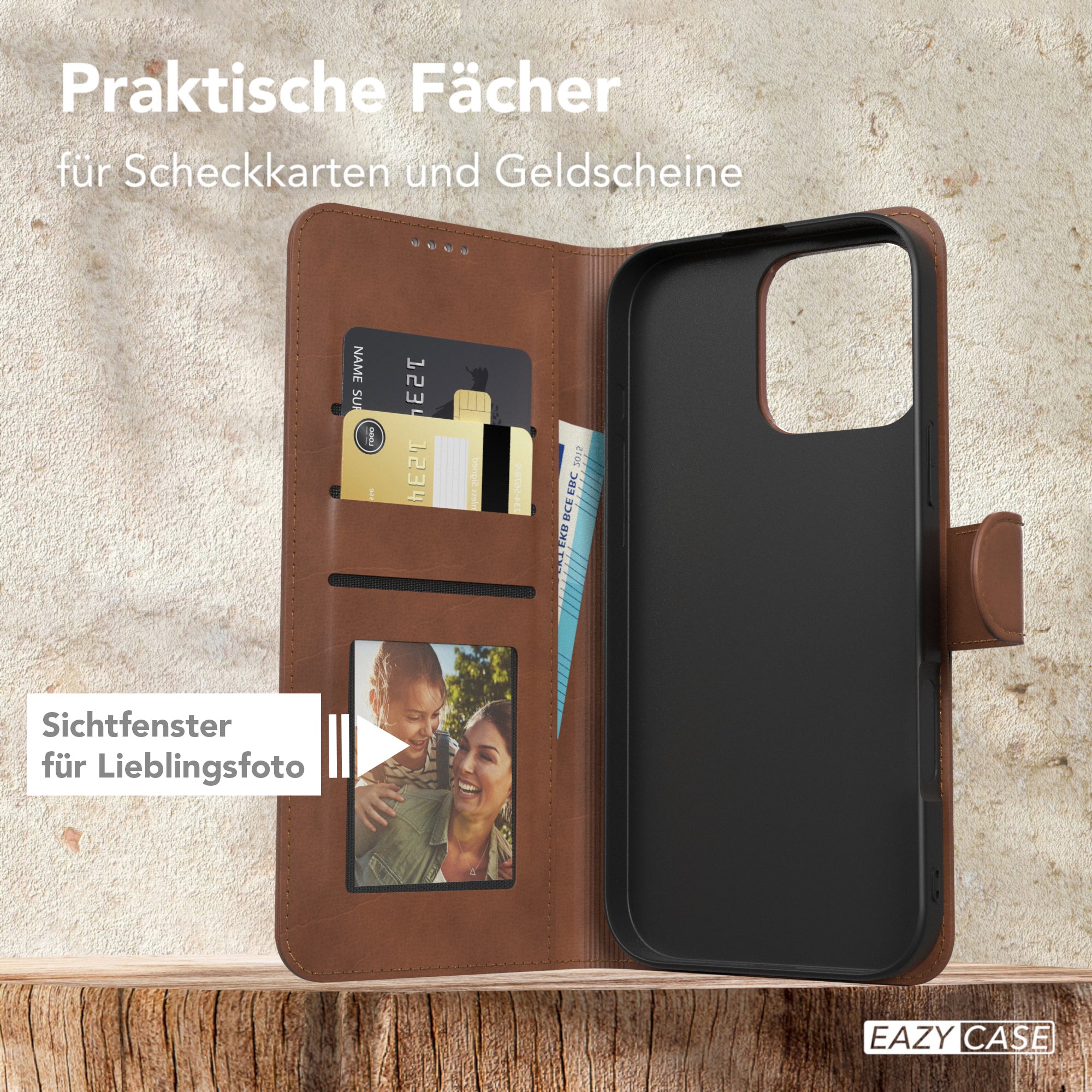 iPhone 16 Pro Max Klapphülle aus Kunstleder