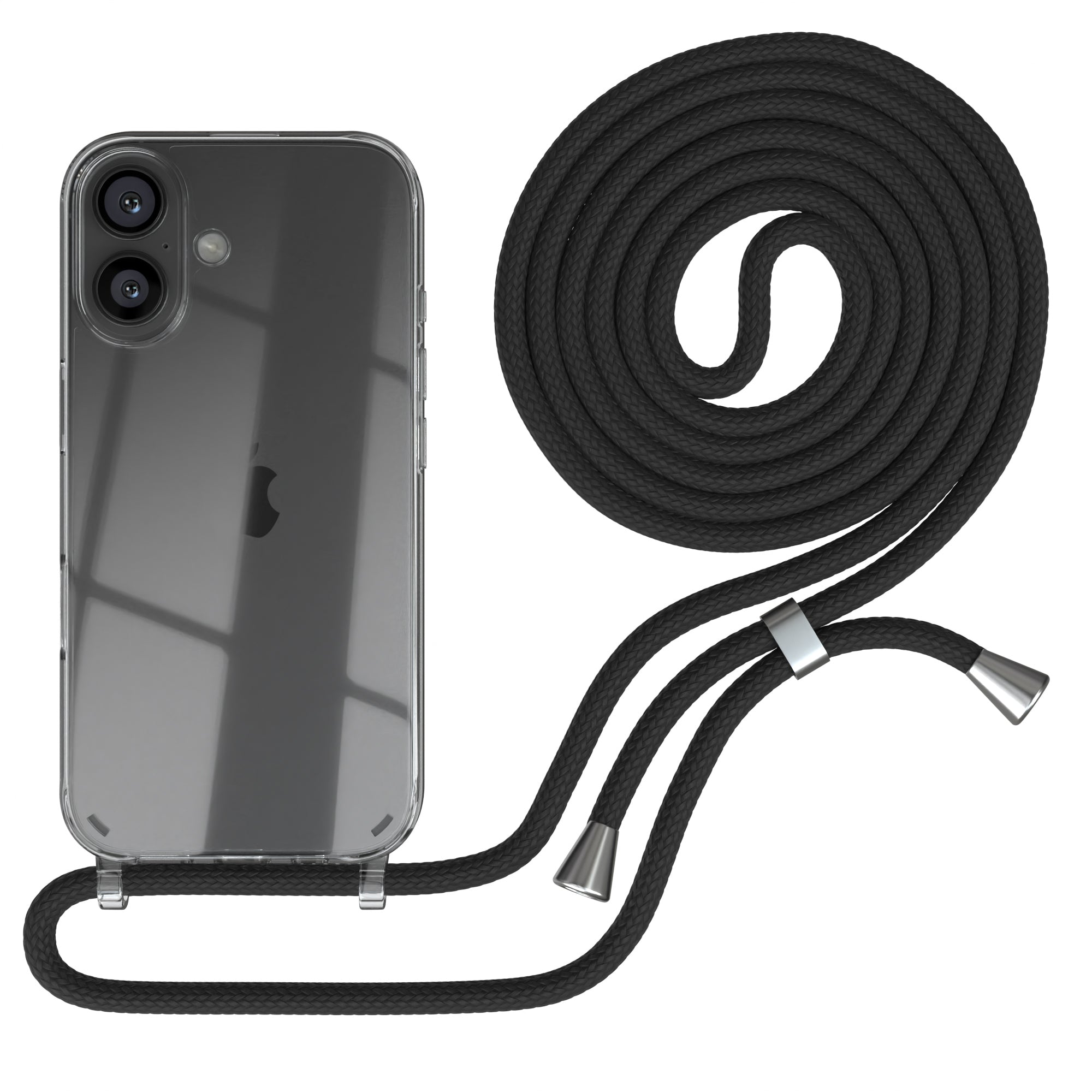 iPhone 16 transparente Hülle + Kordel