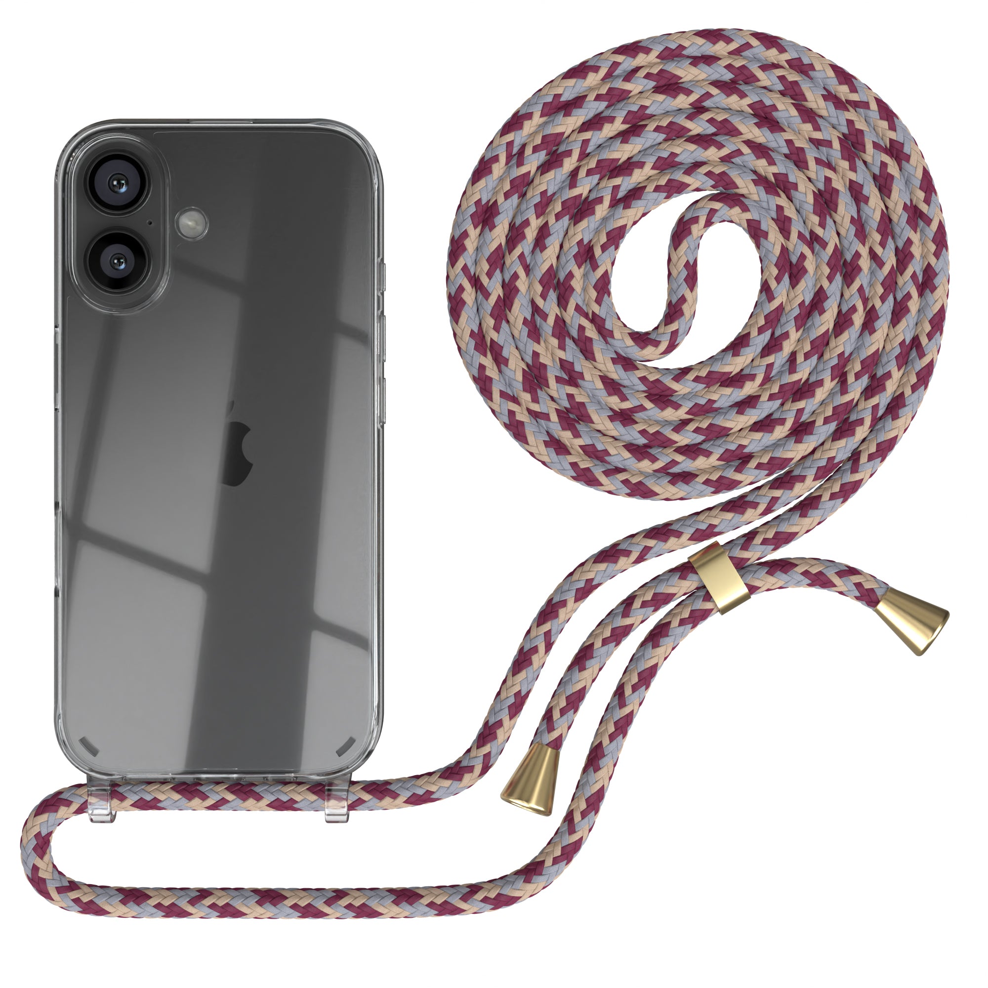 iPhone 16 transparente Hülle + Kordel