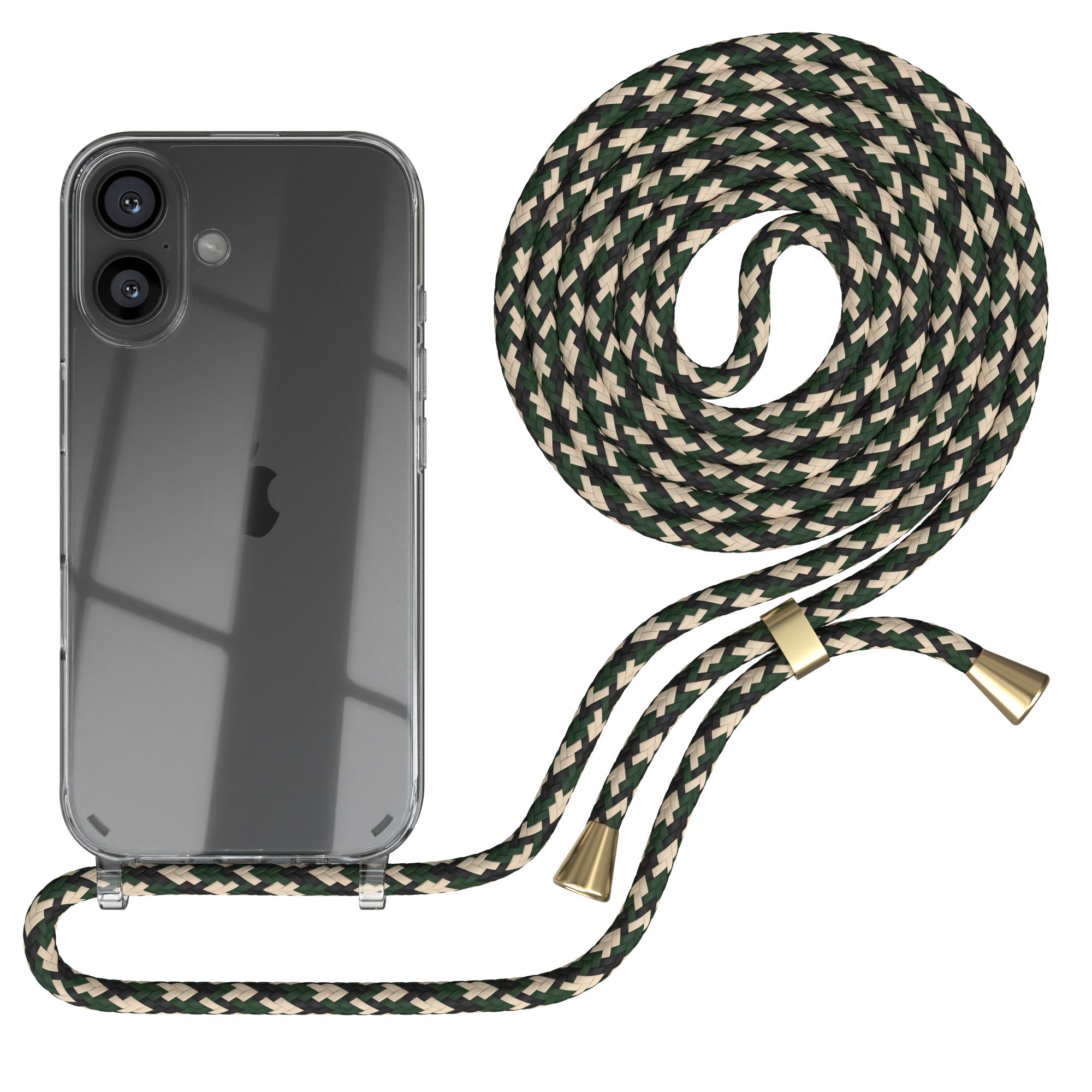 iPhone 16 transparente Hülle + Kordel