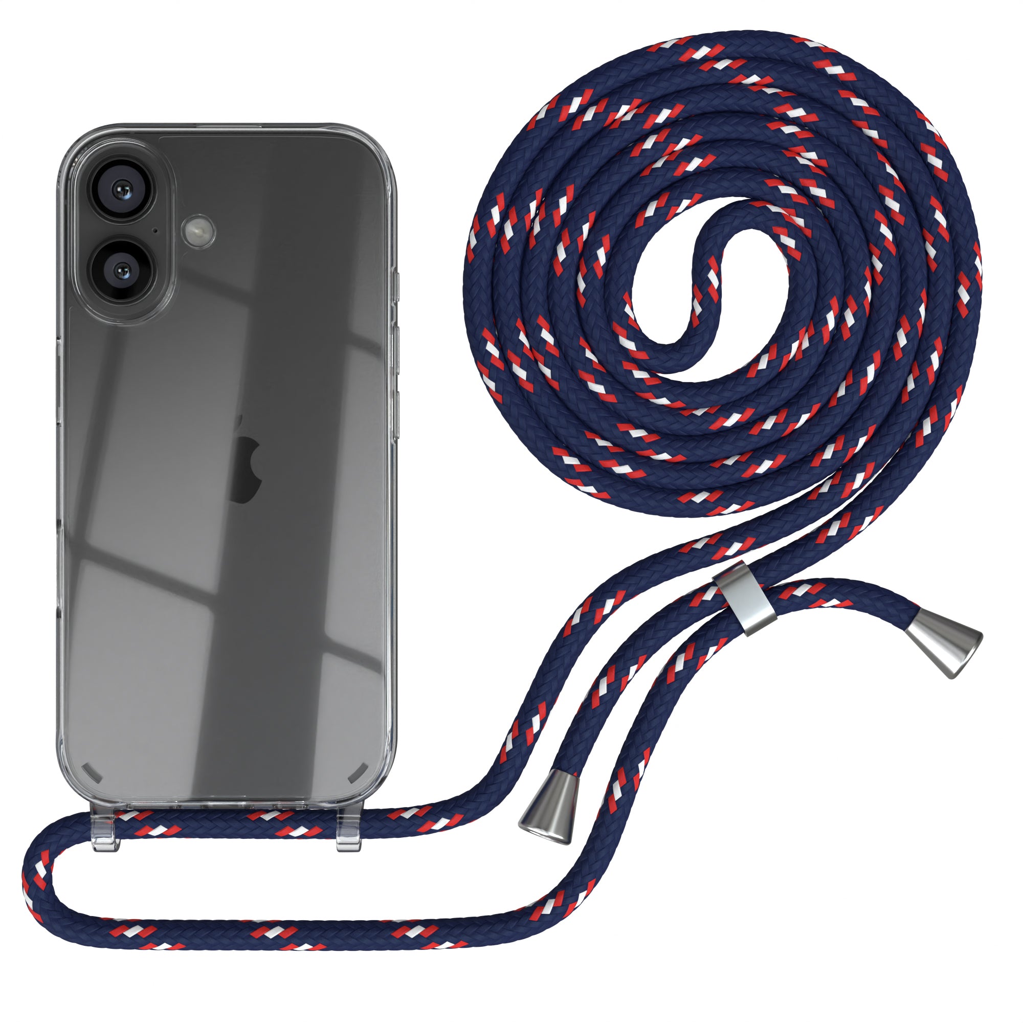 iPhone 16 transparente Hülle + Kordel