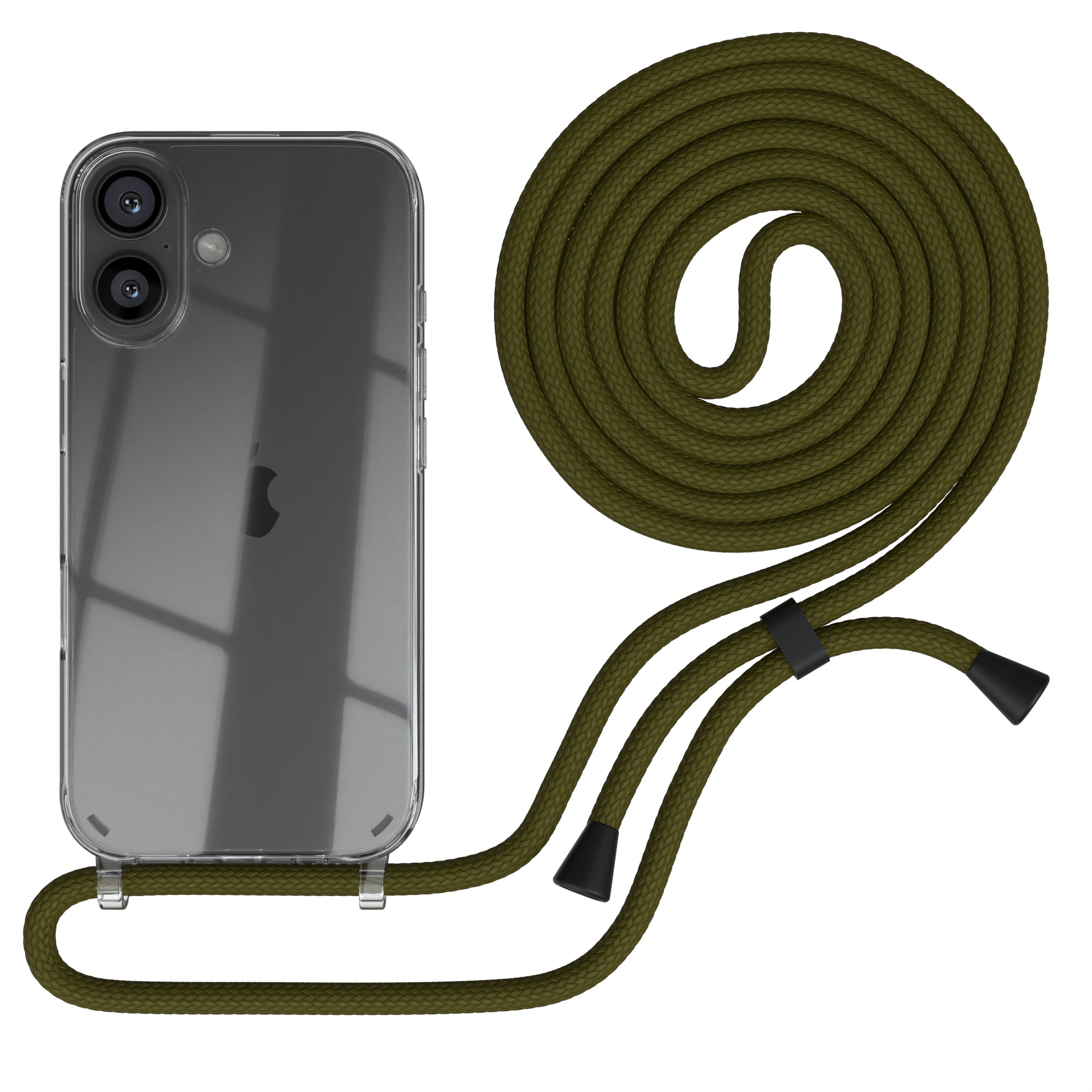 iPhone 16 transparente Hülle + Kordel