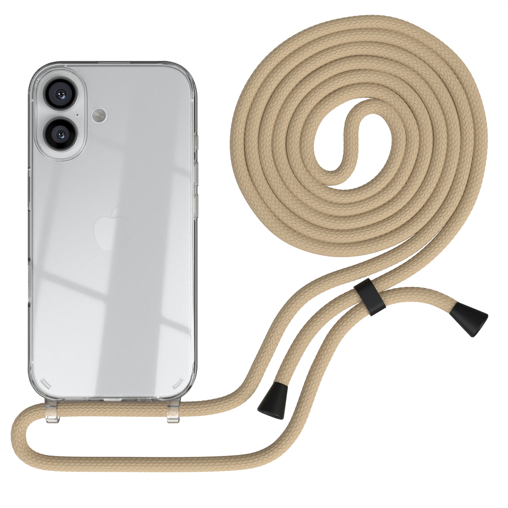 iPhone 16 transparente Hülle + Kordel