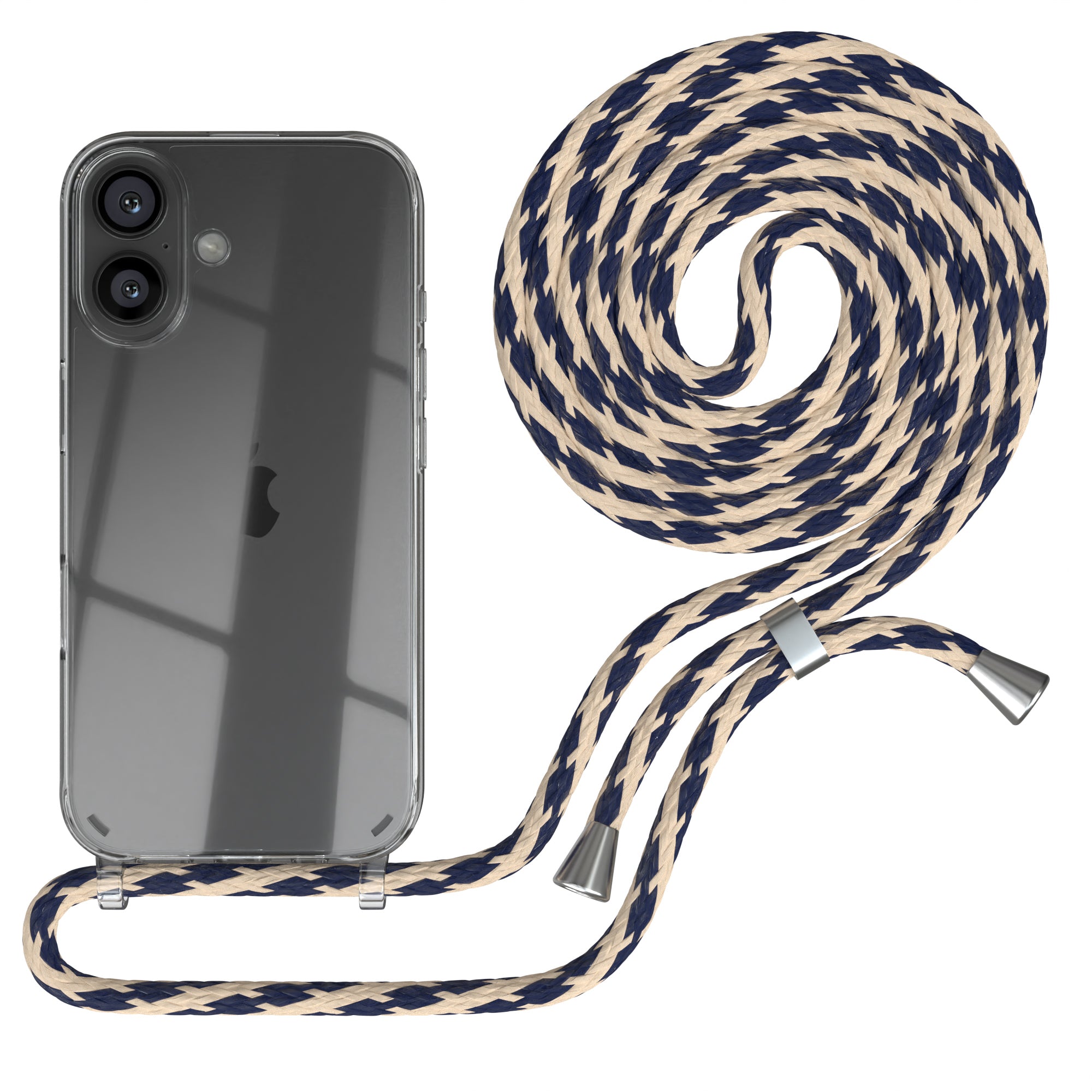 iPhone 16 transparente Hülle + Kordel