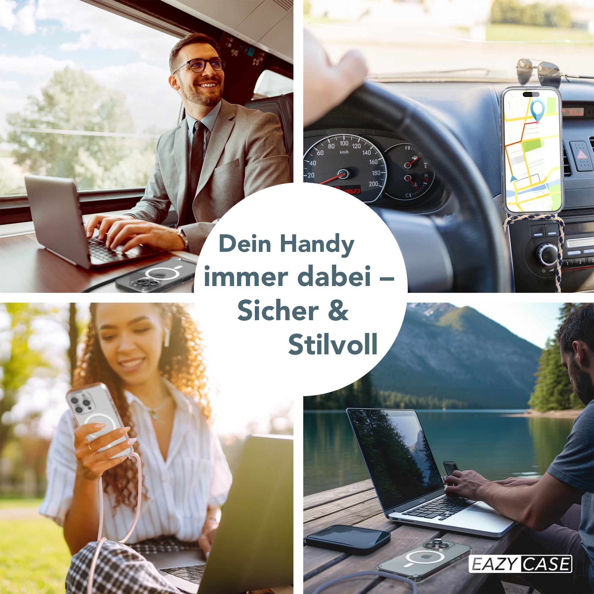 iPhone 16 transparente Hülle + Kordel mit MagSafe