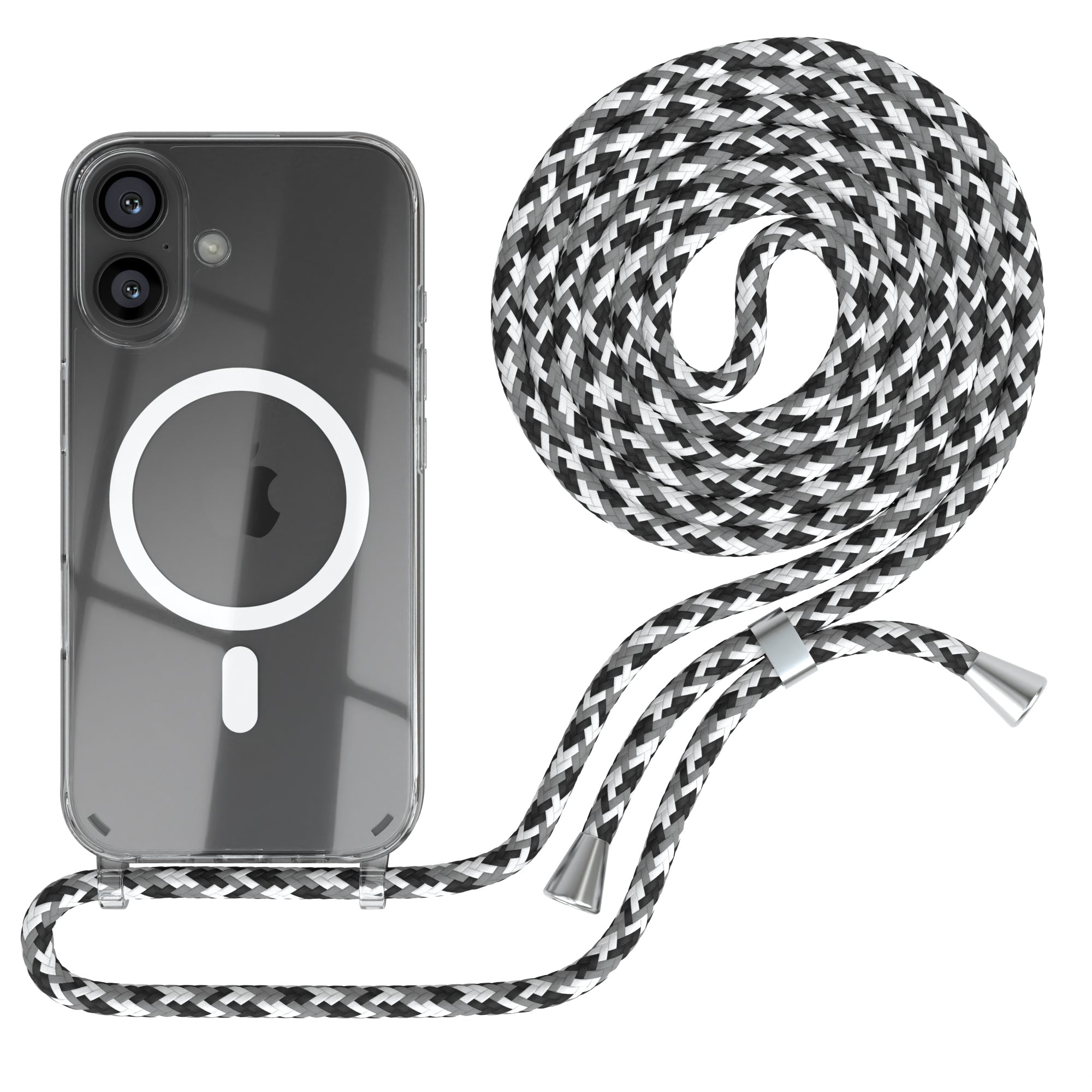 iPhone 16 transparente Hülle + Kordel mit MagSafe