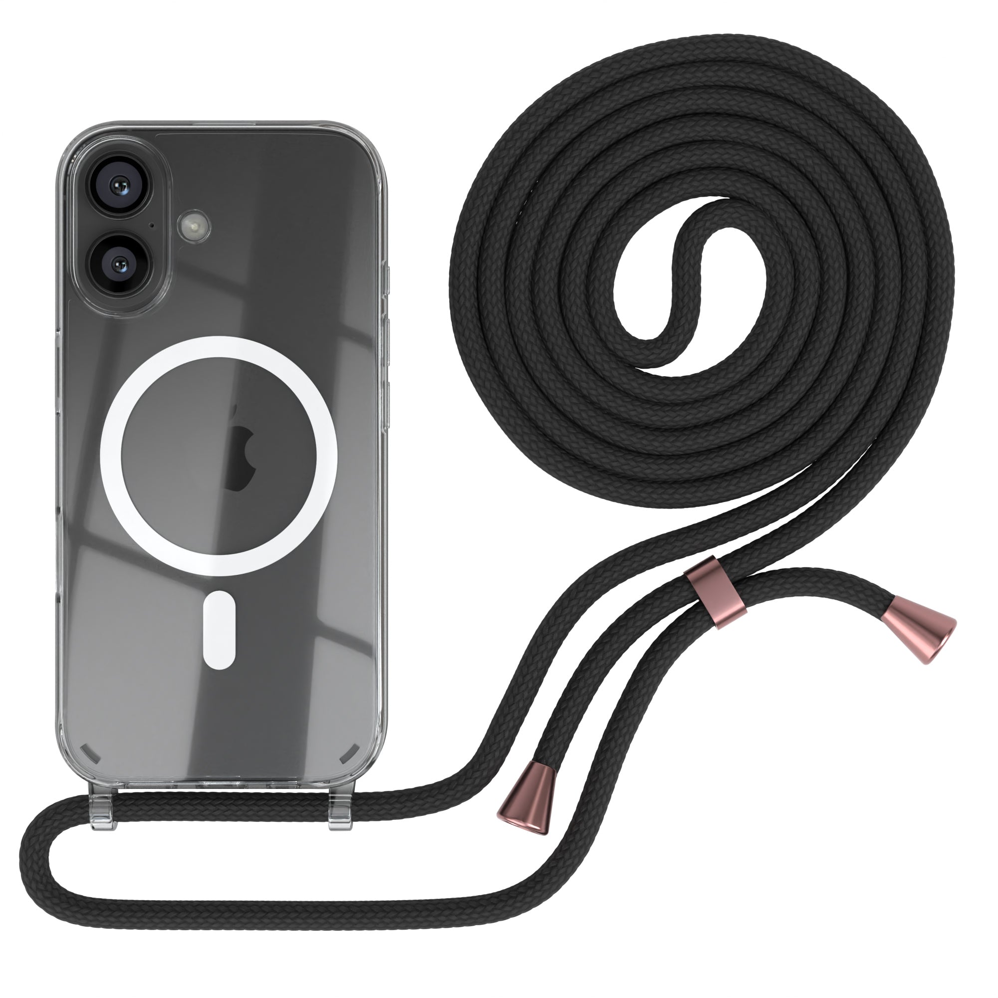 iPhone 16 transparente Hülle + Kordel mit MagSafe