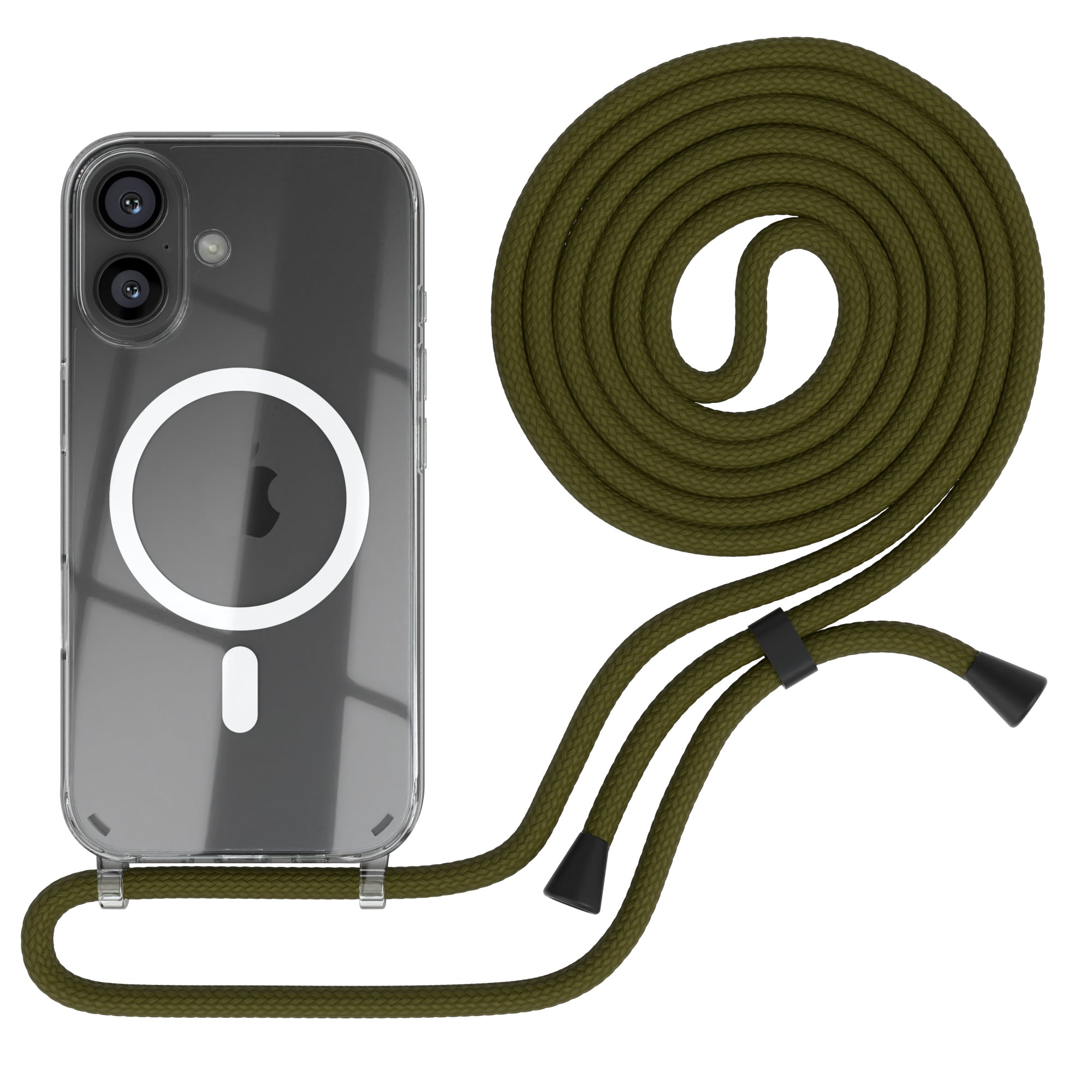 iPhone 16 transparente Hülle + Kordel mit MagSafe