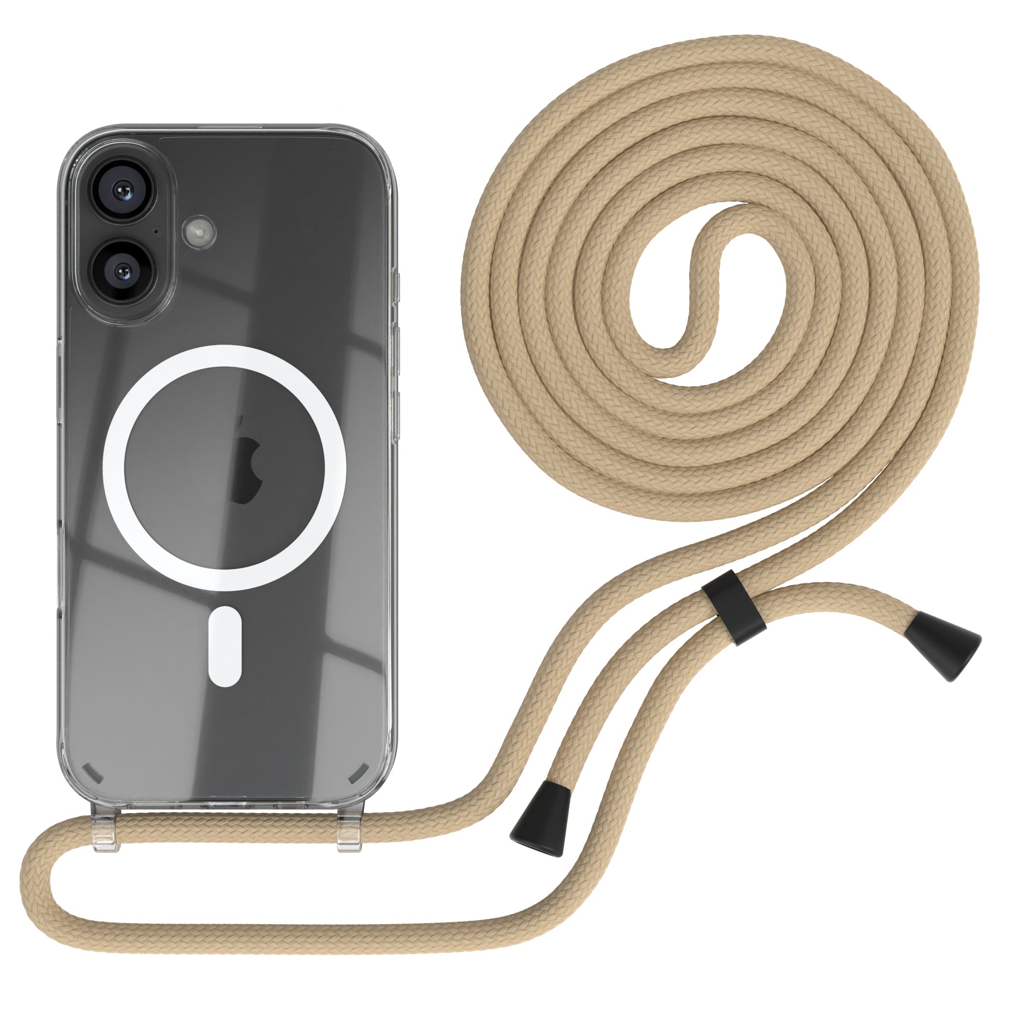 iPhone 16 transparente Hülle + Kordel mit MagSafe