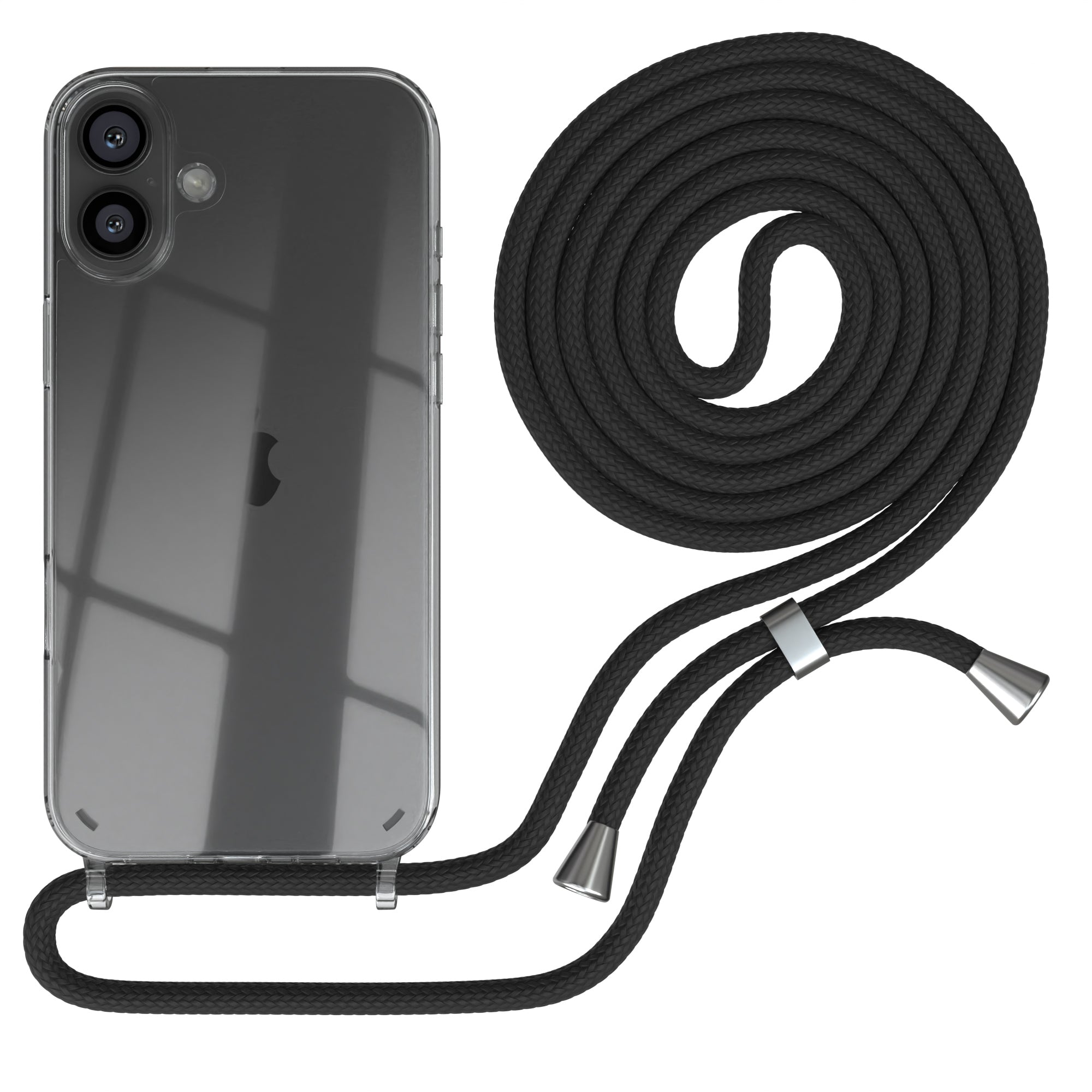 iPhone 16 Plus transparente Hülle + Kordel