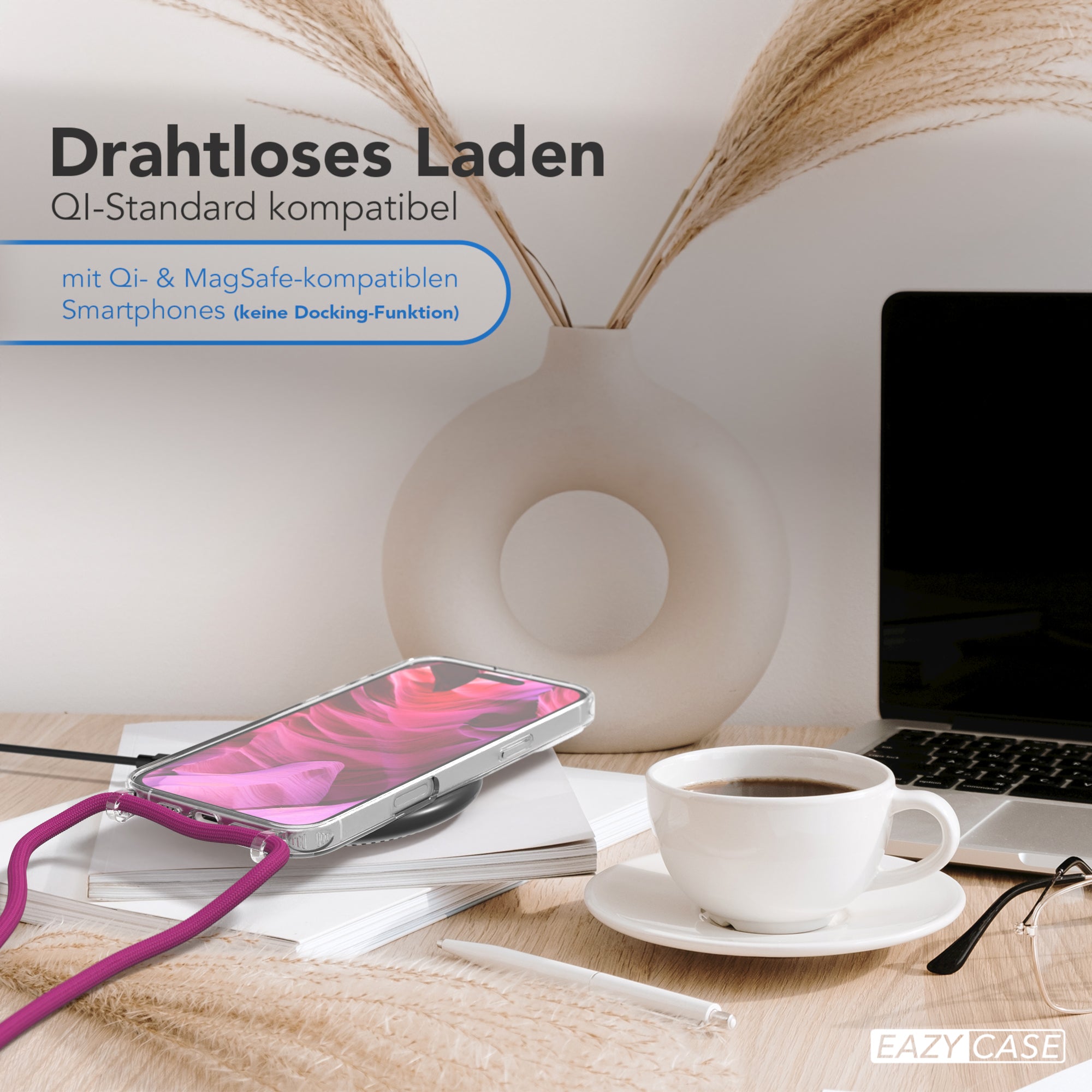 iPhone 16 Plus transparente Hülle + Kordel