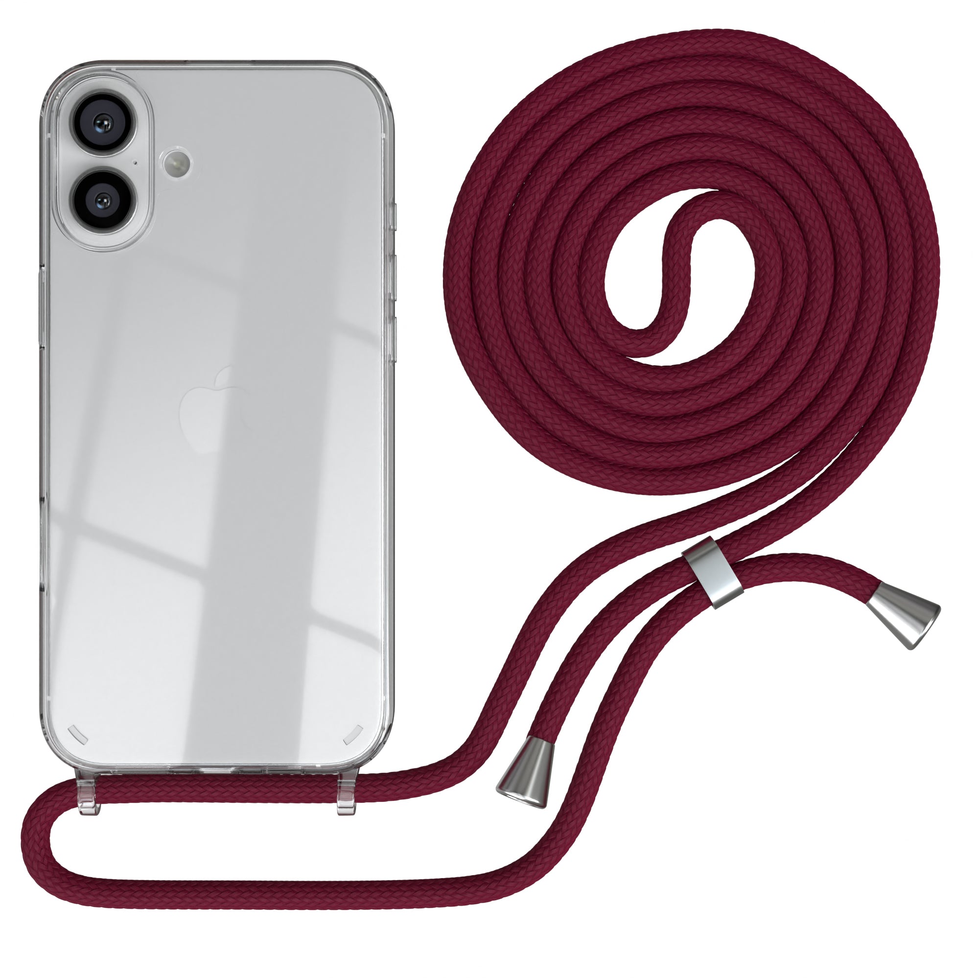 iPhone 16 Plus transparente Hülle + Kordel