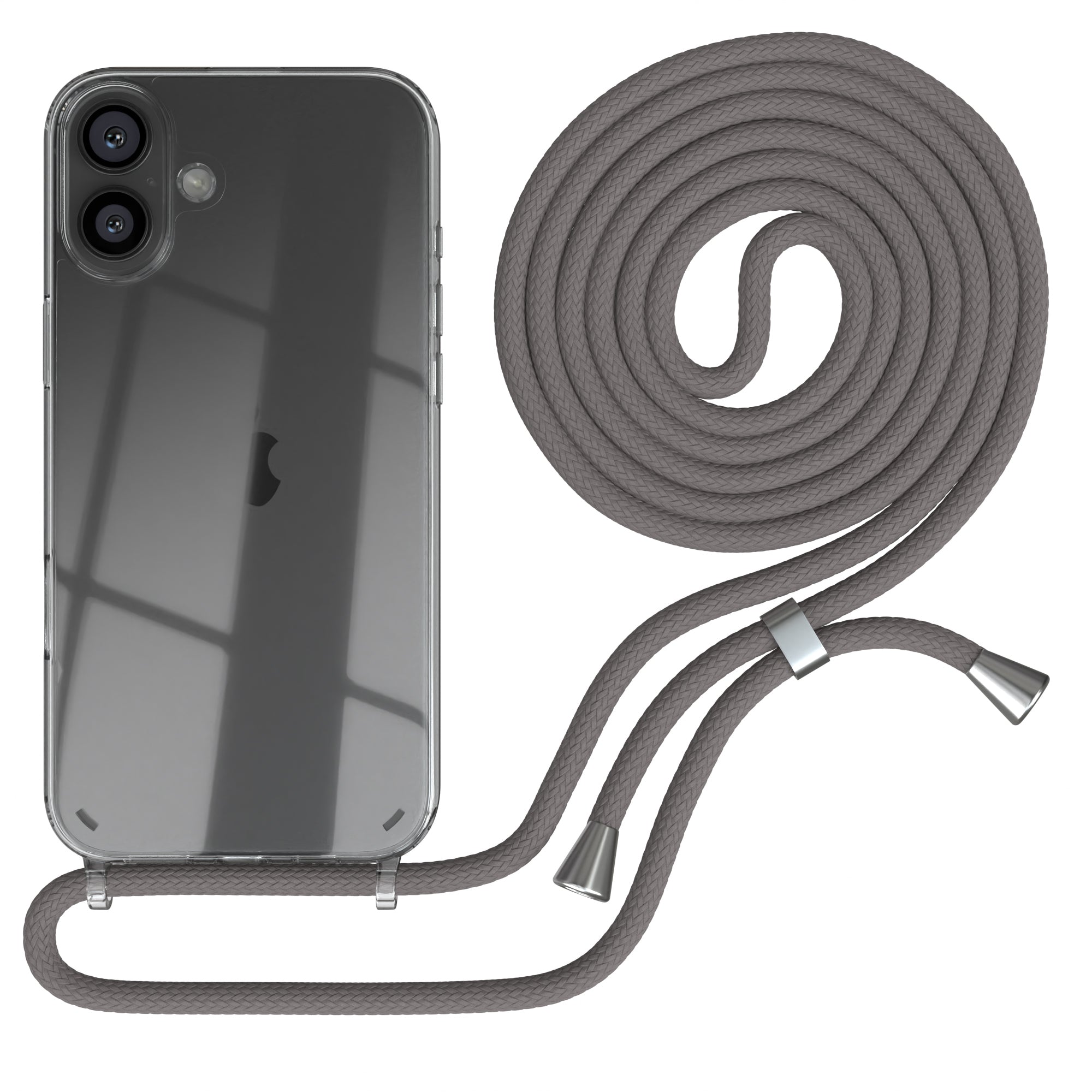 iPhone 16 Plus transparente Hülle + Kordel