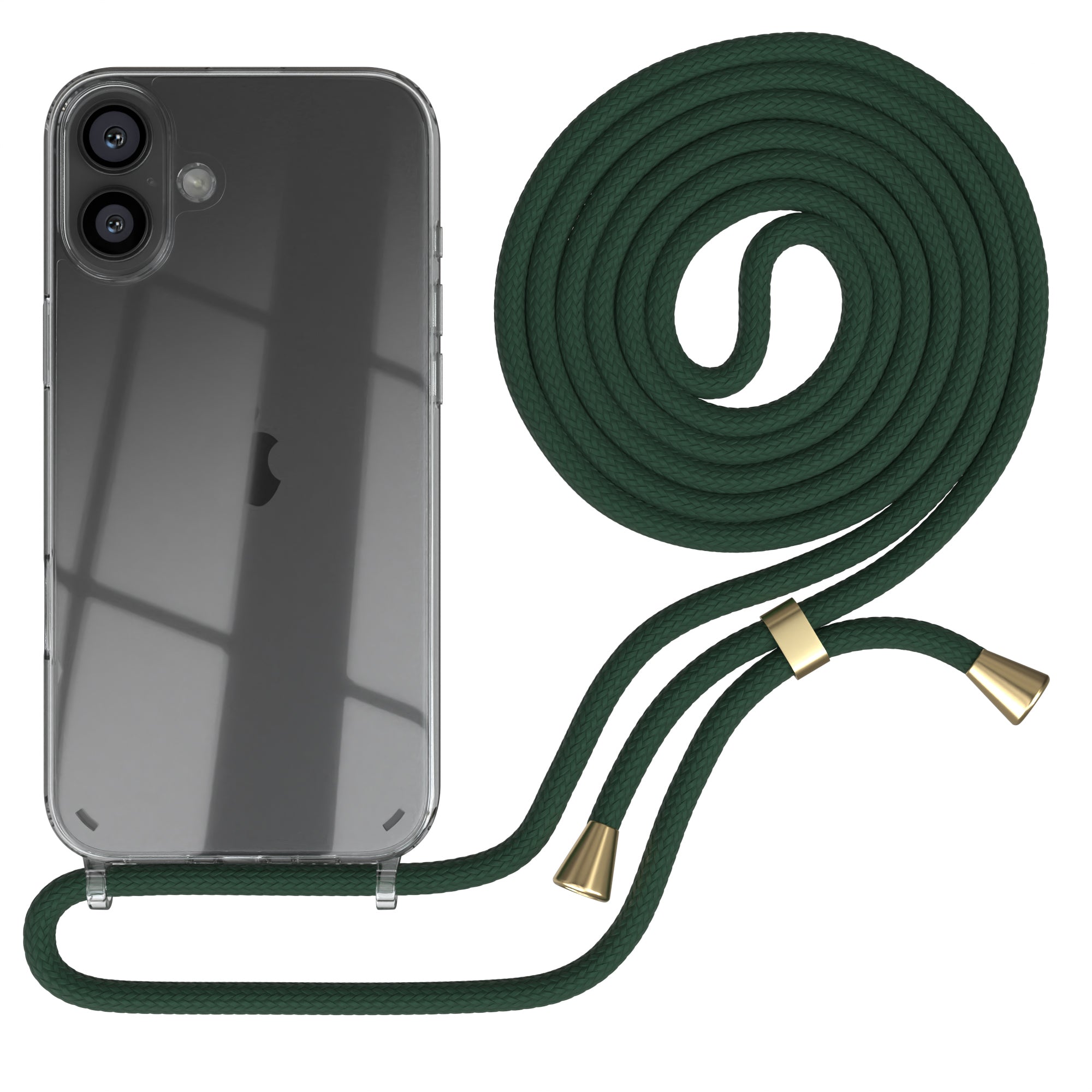iPhone 16 Plus transparente Hülle + Kordel