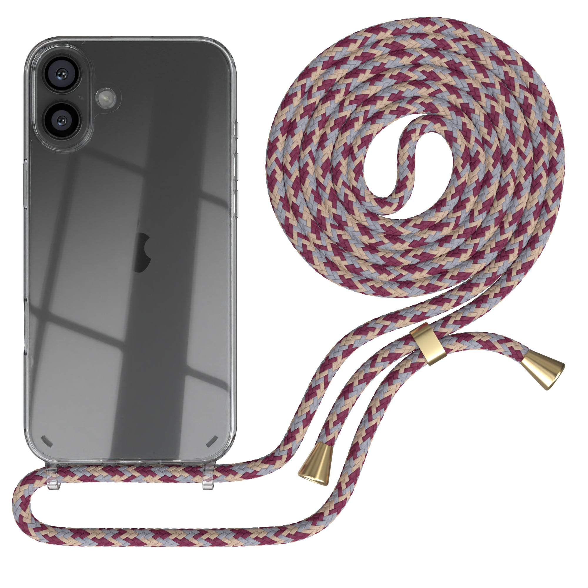 iPhone 16 Plus transparente Hülle + Kordel