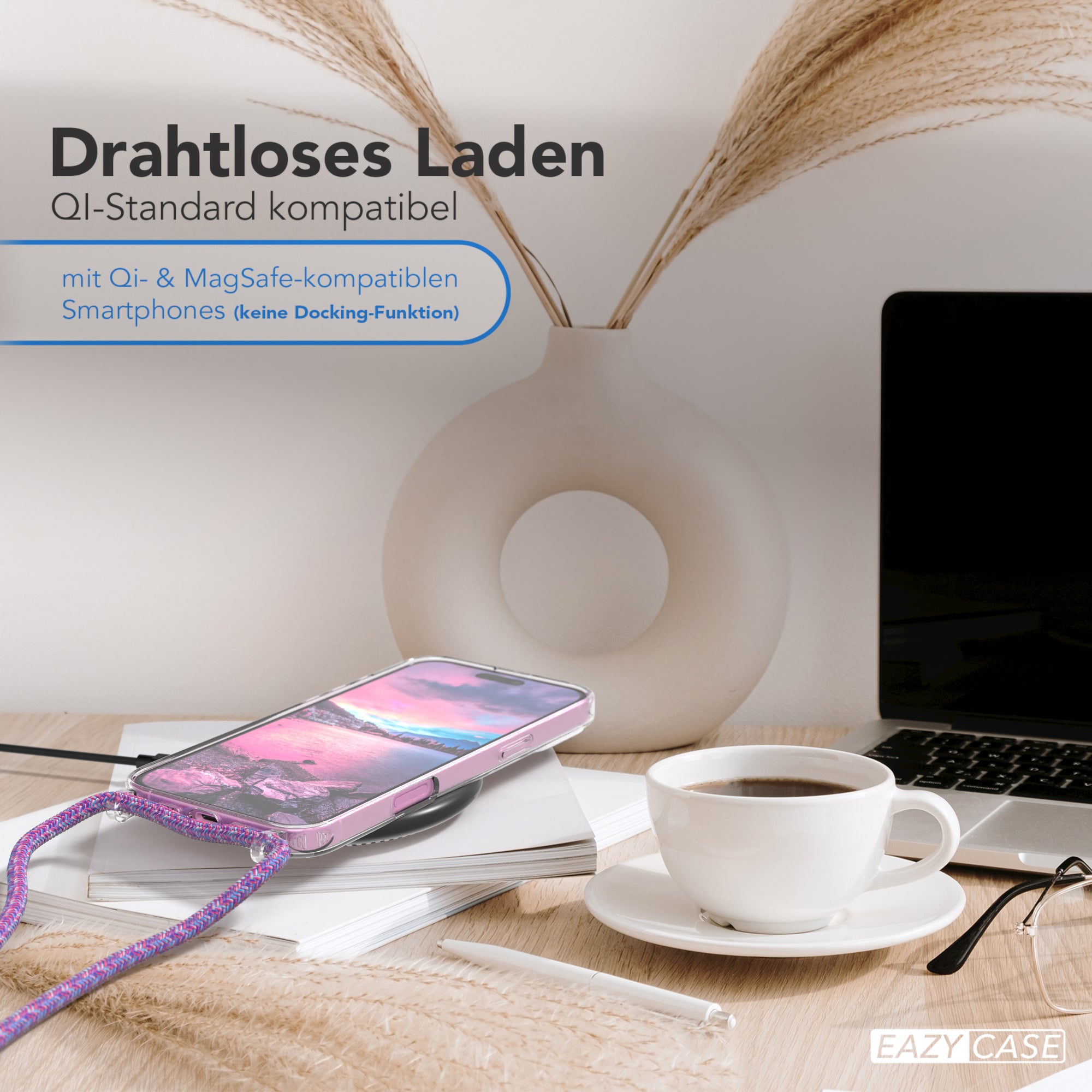 iPhone 16 Plus transparente Hülle + Kordel