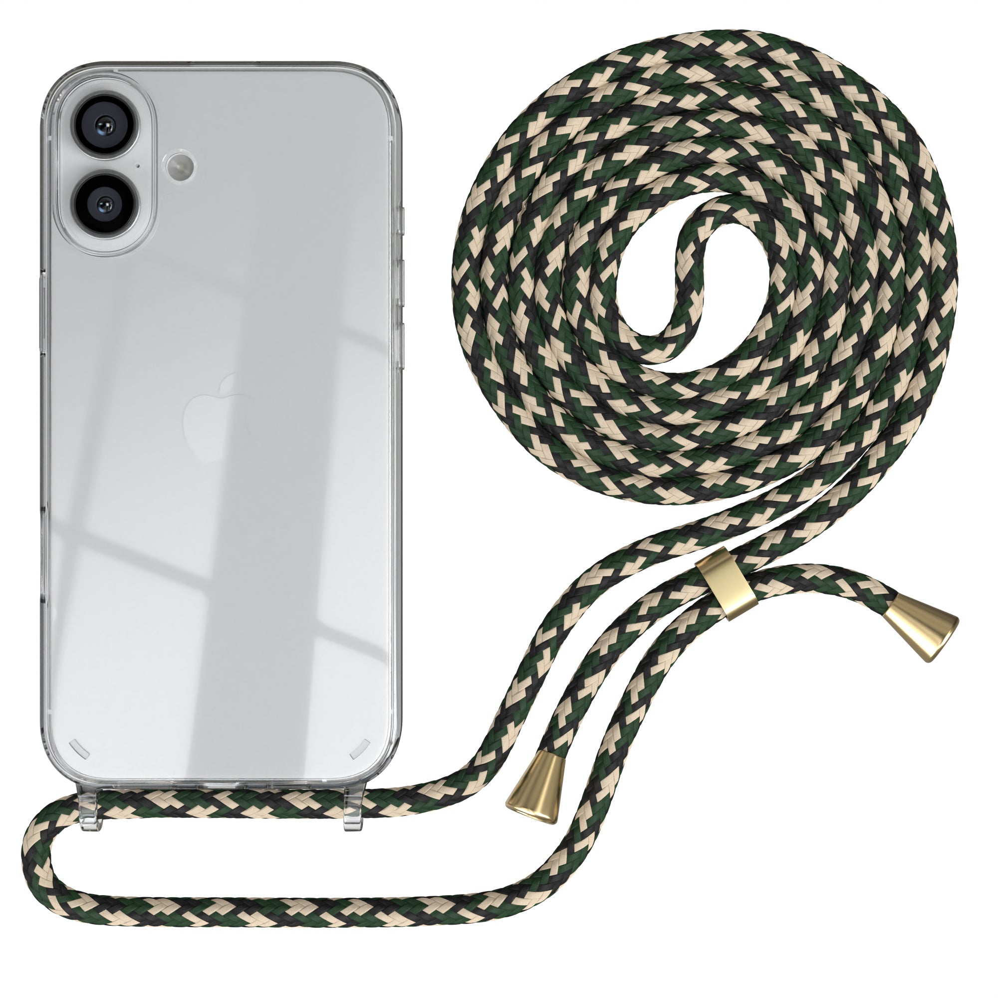 iPhone 16 Plus transparente Hülle + Kordel