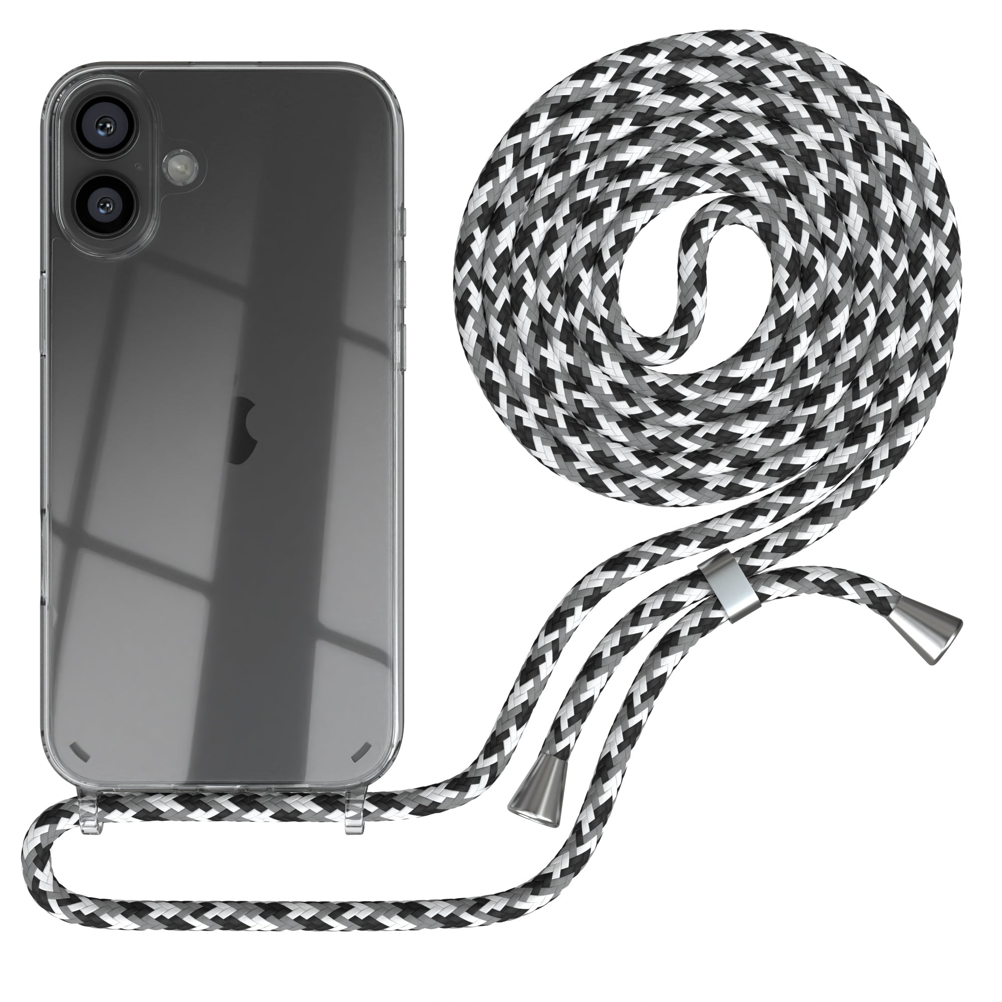 iPhone 16 Plus transparente Hülle + Kordel