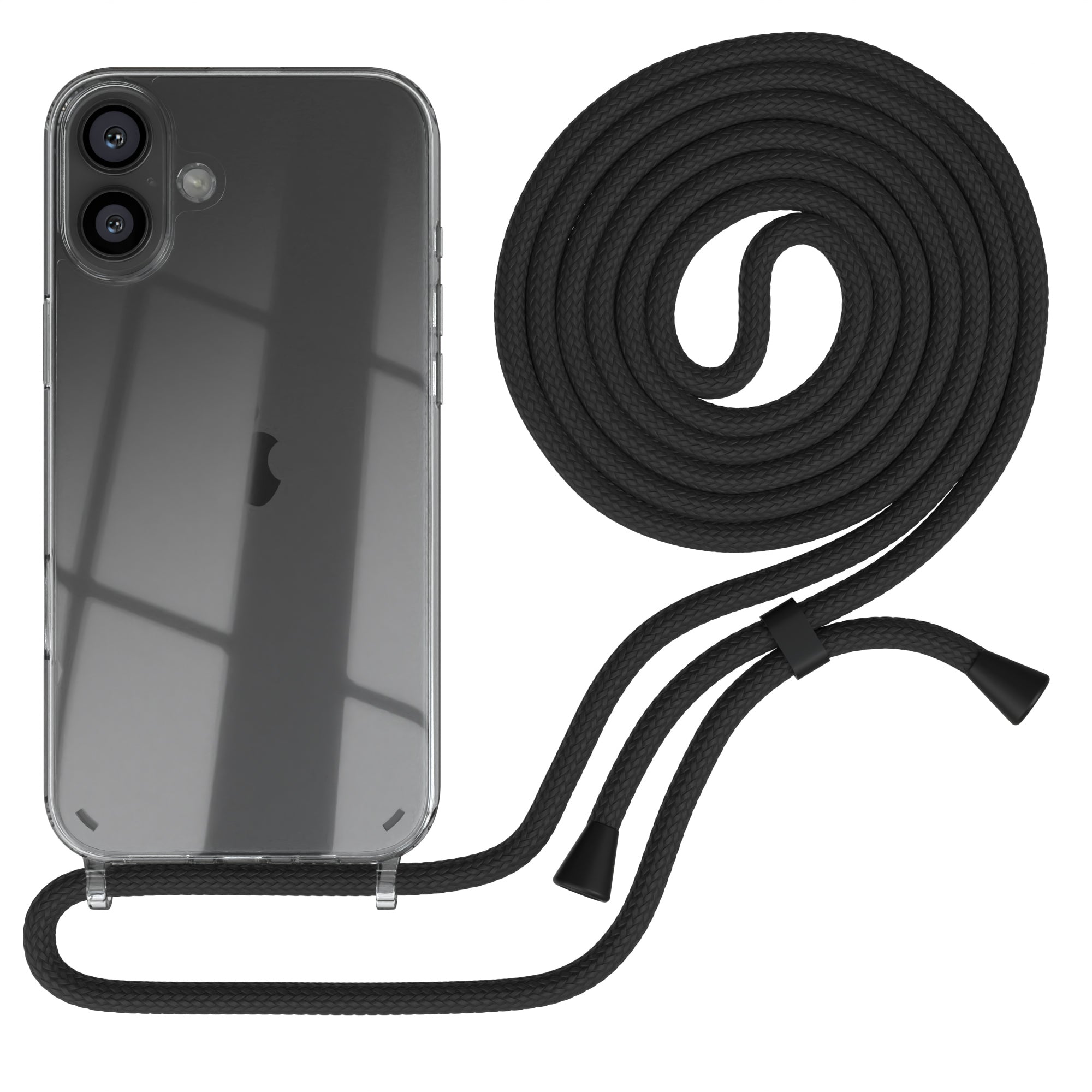 iPhone 16 Plus transparente Hülle + Kordel