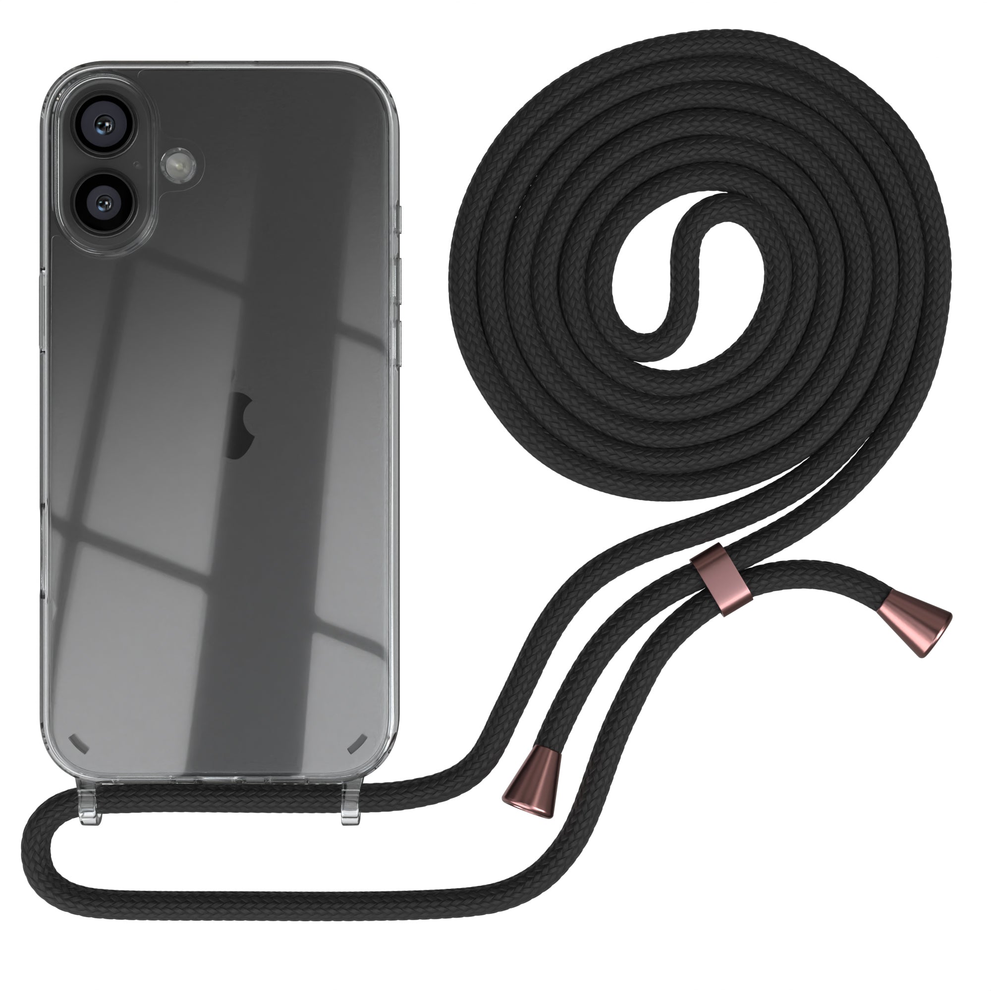 iPhone 16 Plus transparente Hülle + Kordel