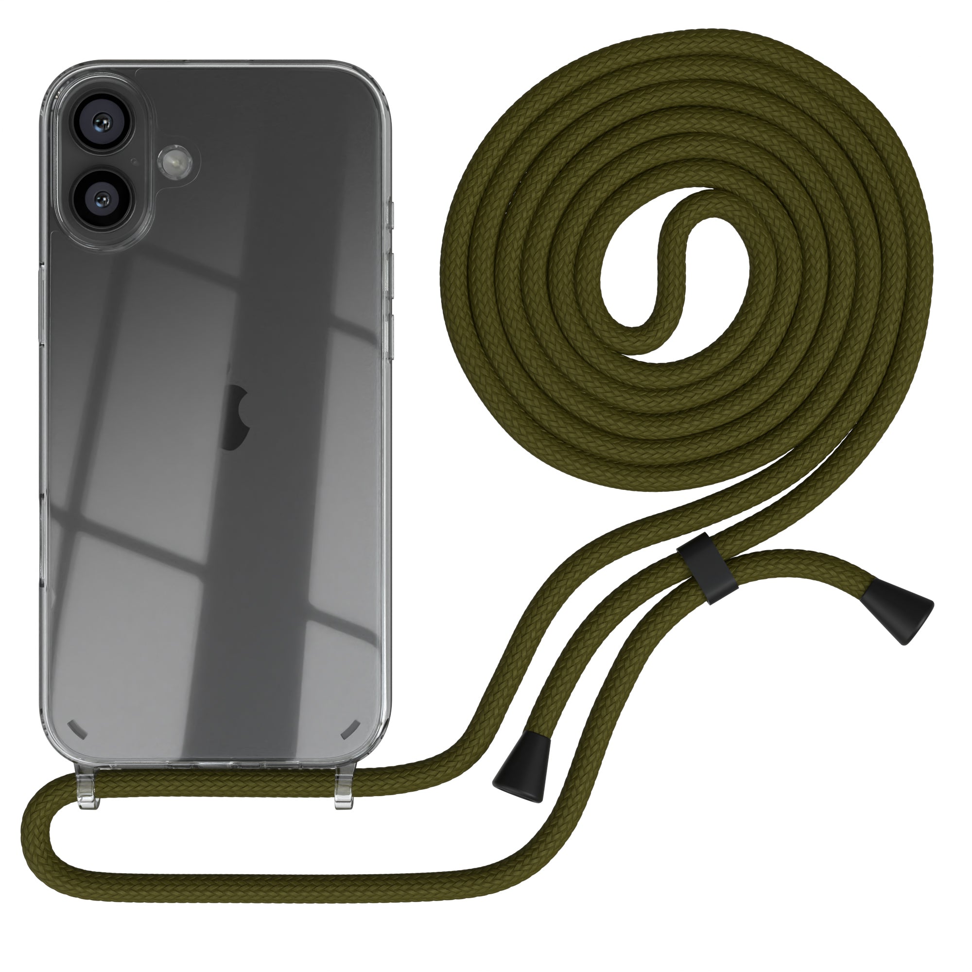 iPhone 16 Plus transparente Hülle + Kordel