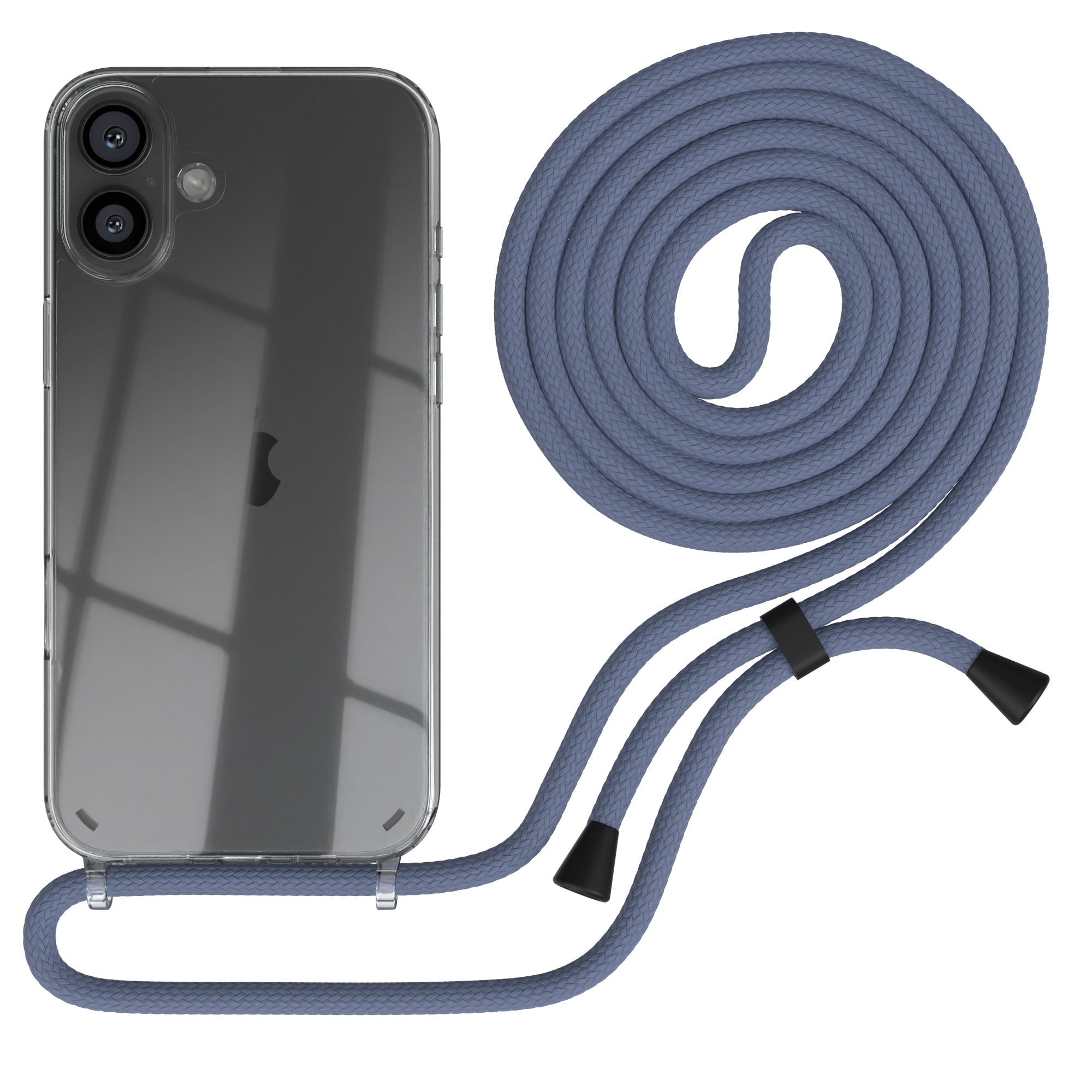 iPhone 16 Plus transparente Hülle + Kordel