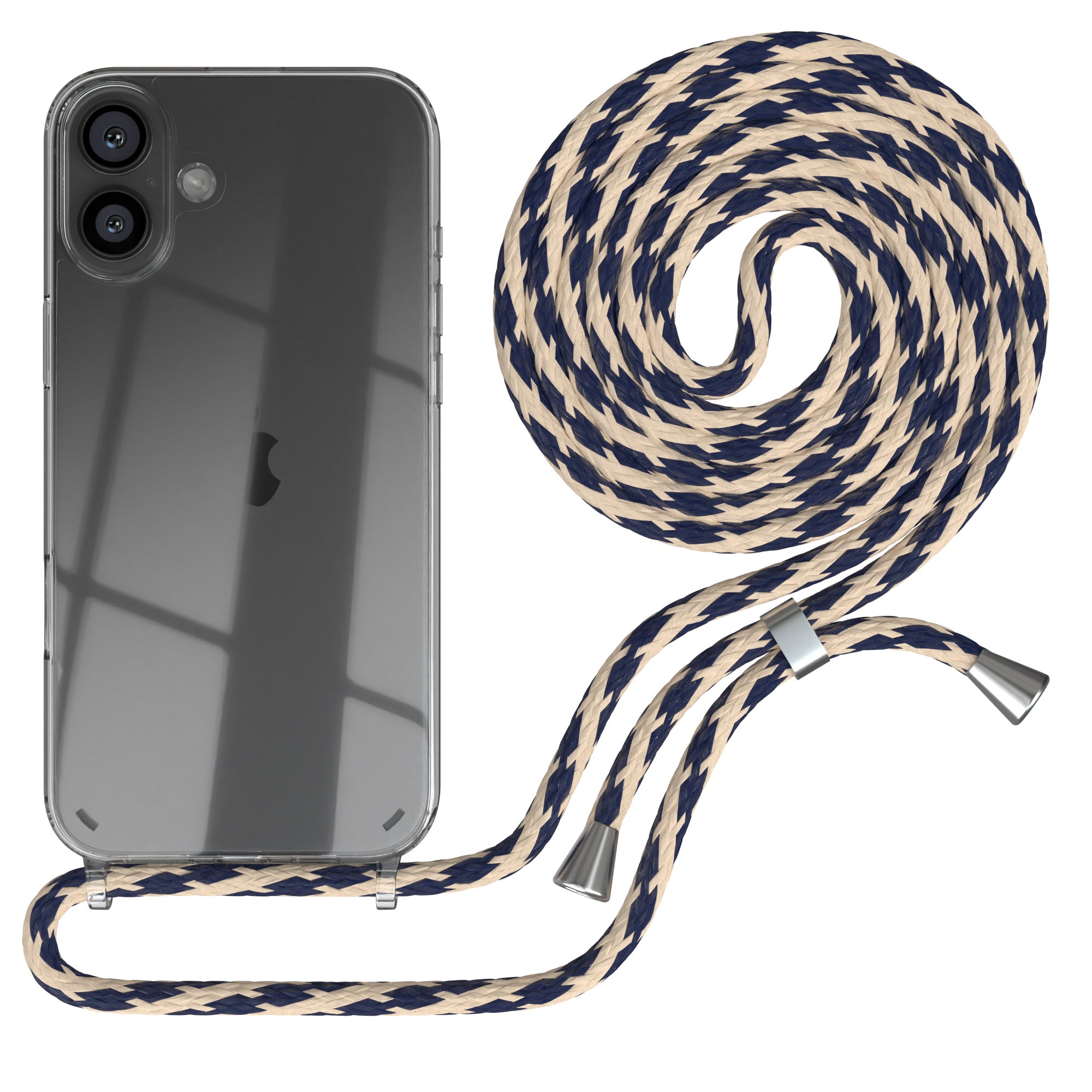 iPhone 16 Plus transparente Hülle + Kordel