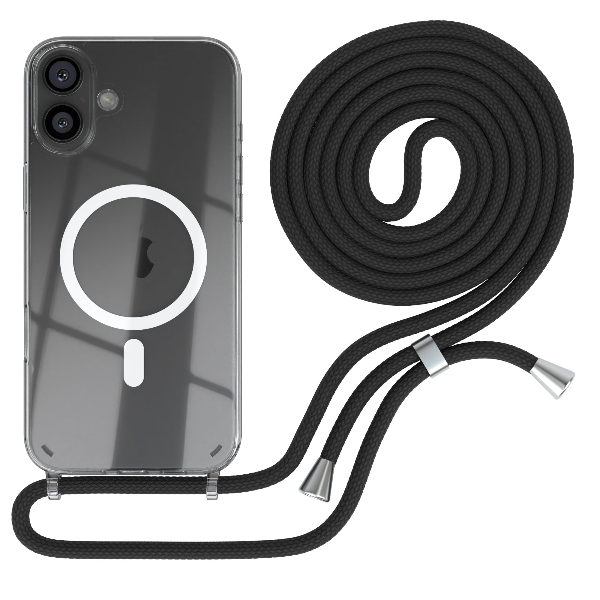 iPhone 16 Plus transparente Hülle + Kordel mit MagSafe