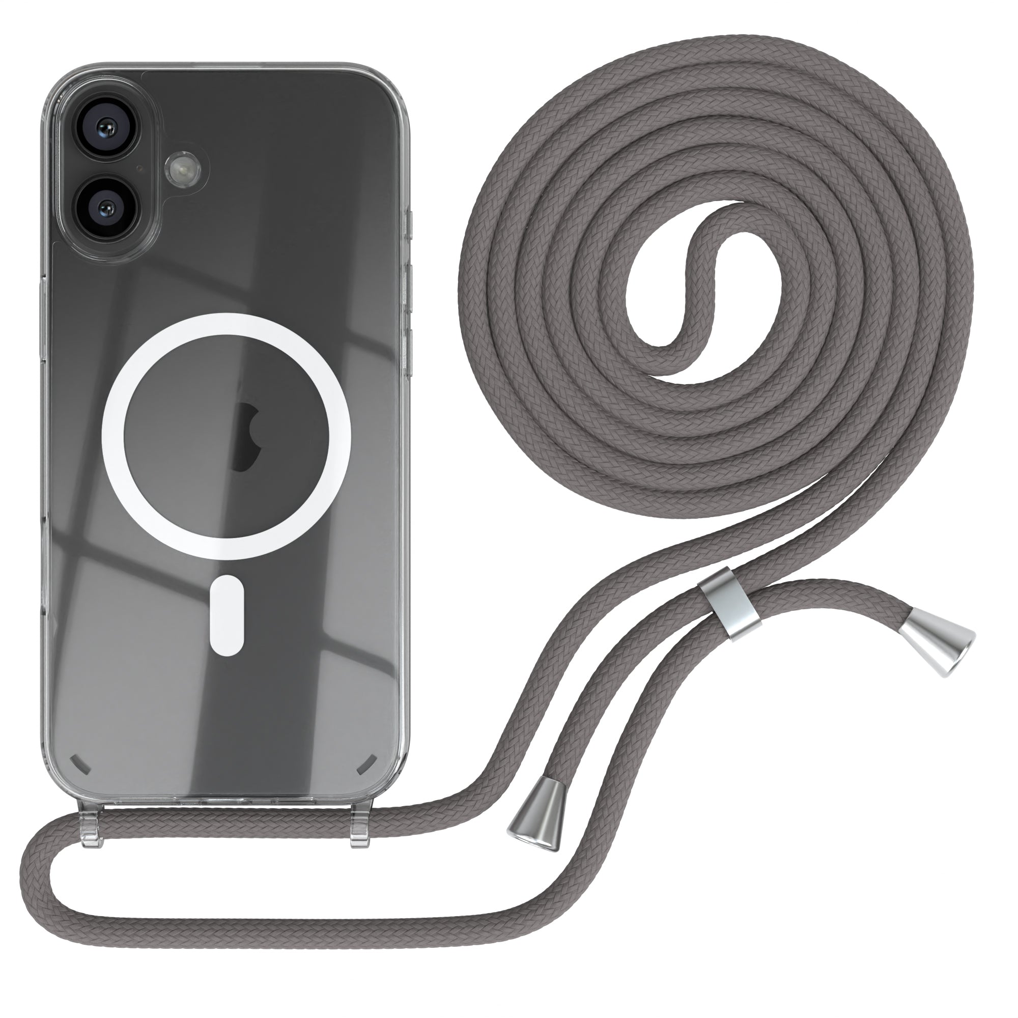 iPhone 16 Plus transparente Hülle + Kordel mit MagSafe