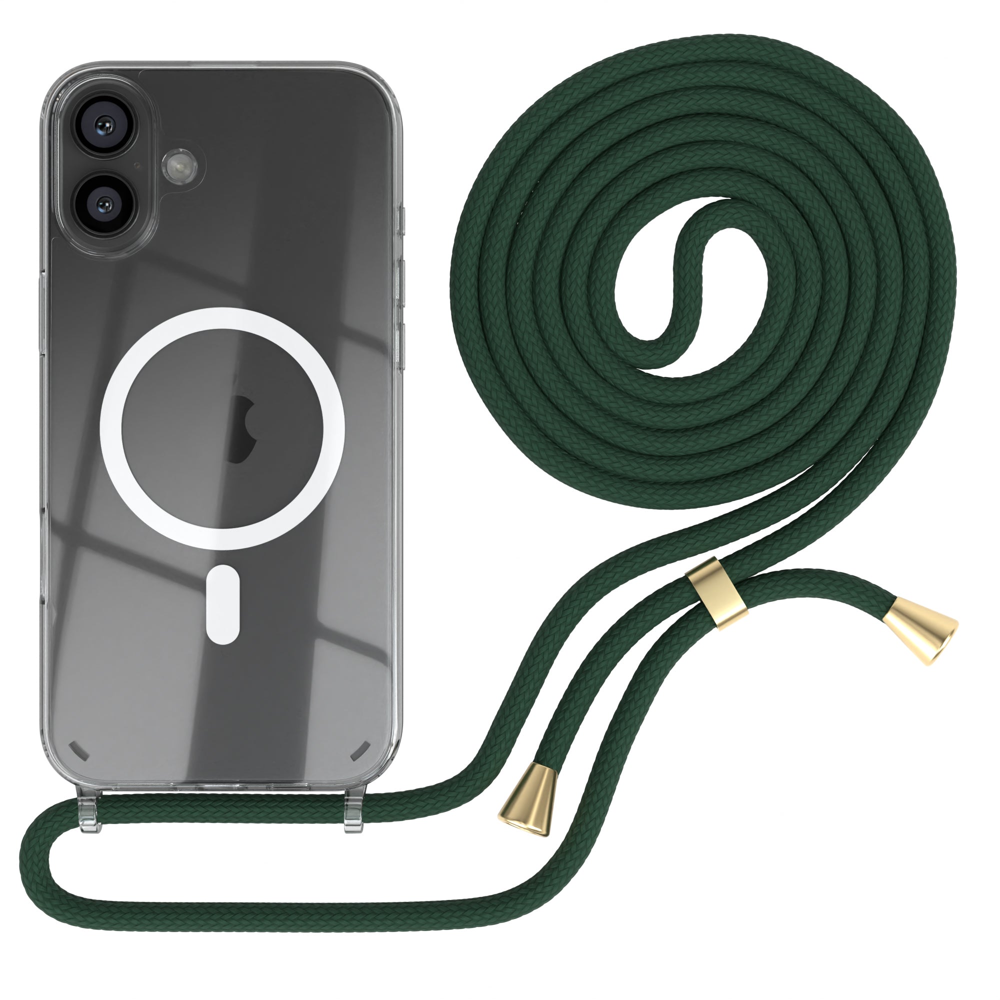 iPhone 16 Plus transparente Hülle + Kordel mit MagSafe