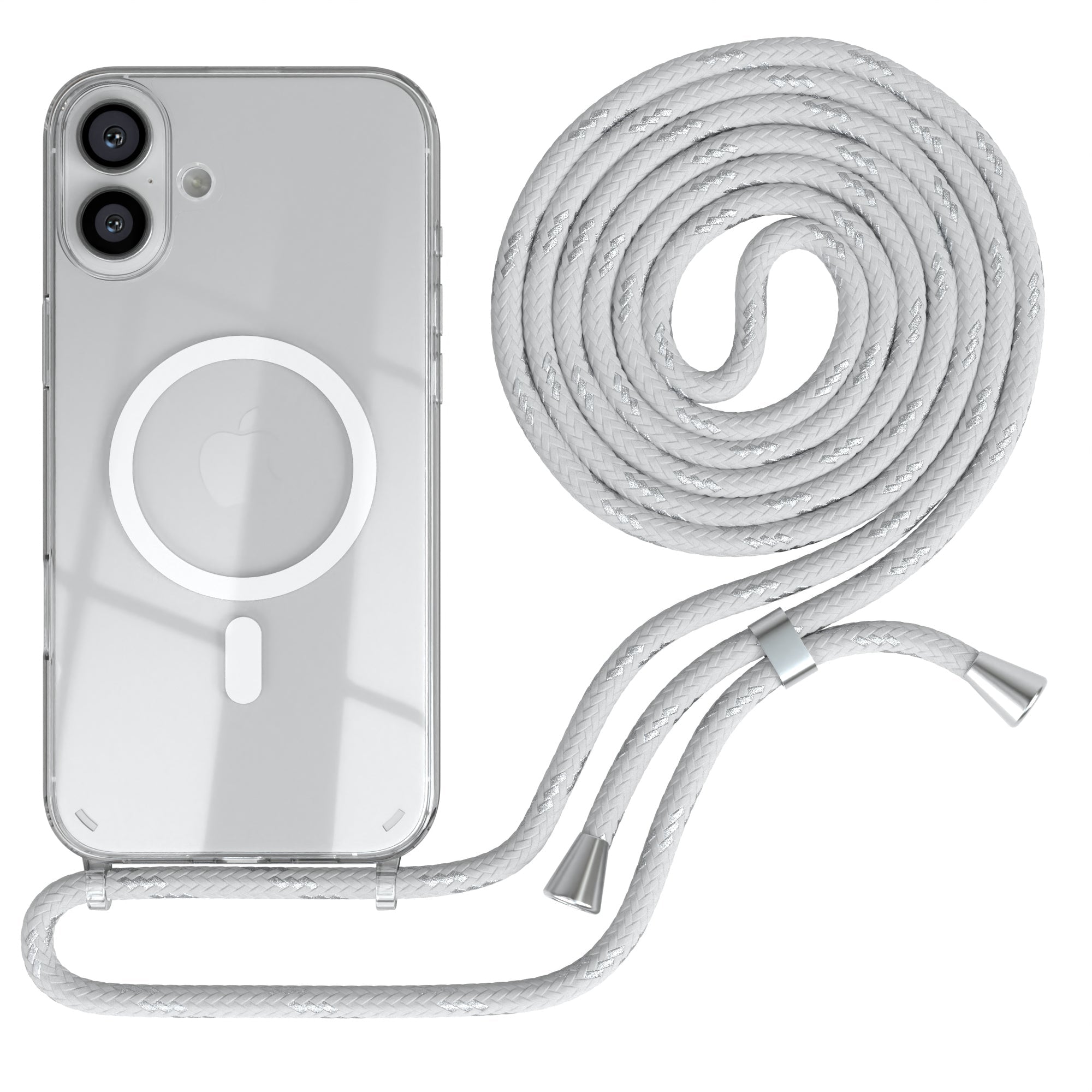 iPhone 16 Plus transparente Hülle + Kordel mit MagSafe