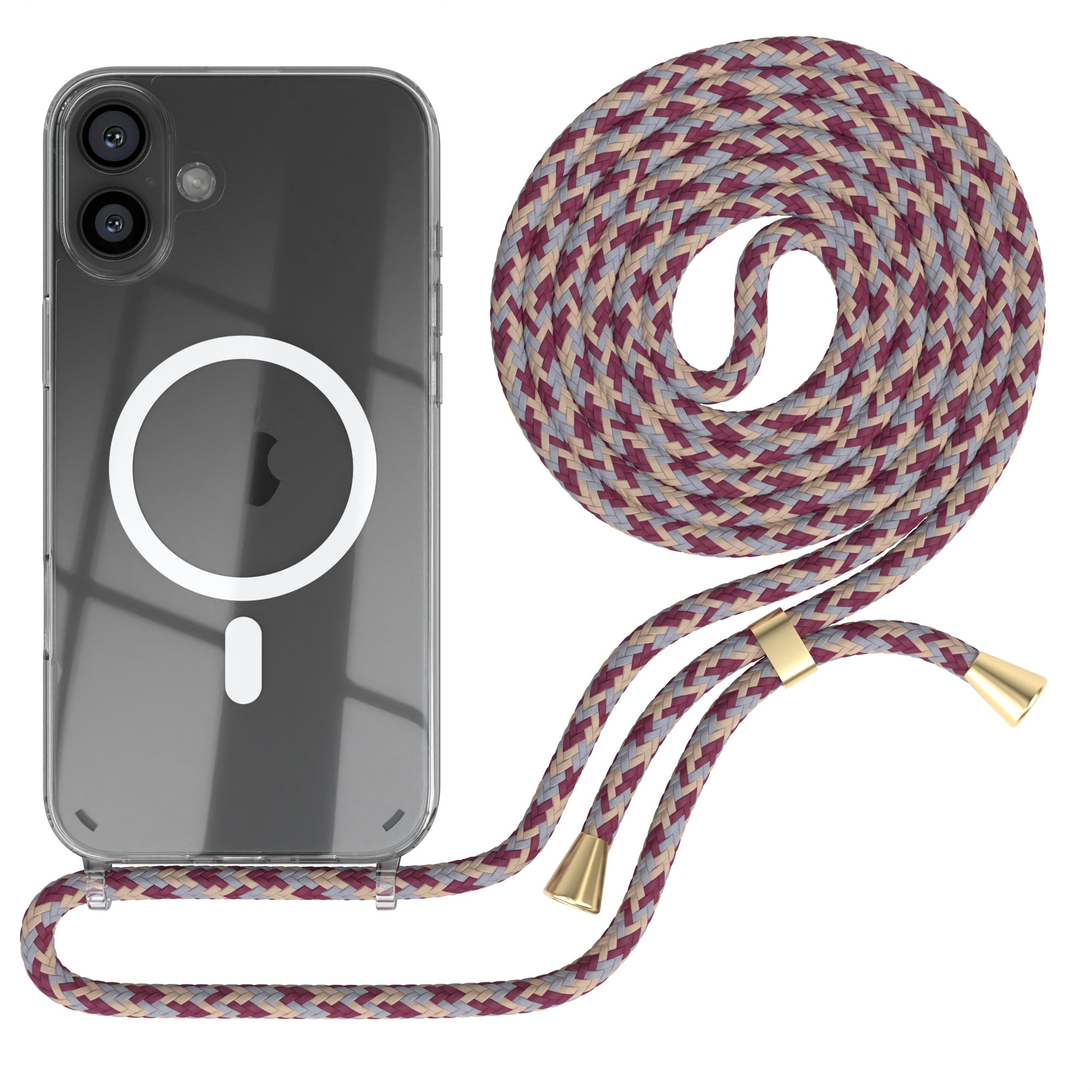 iPhone 16 Plus transparente Hülle + Kordel mit MagSafe