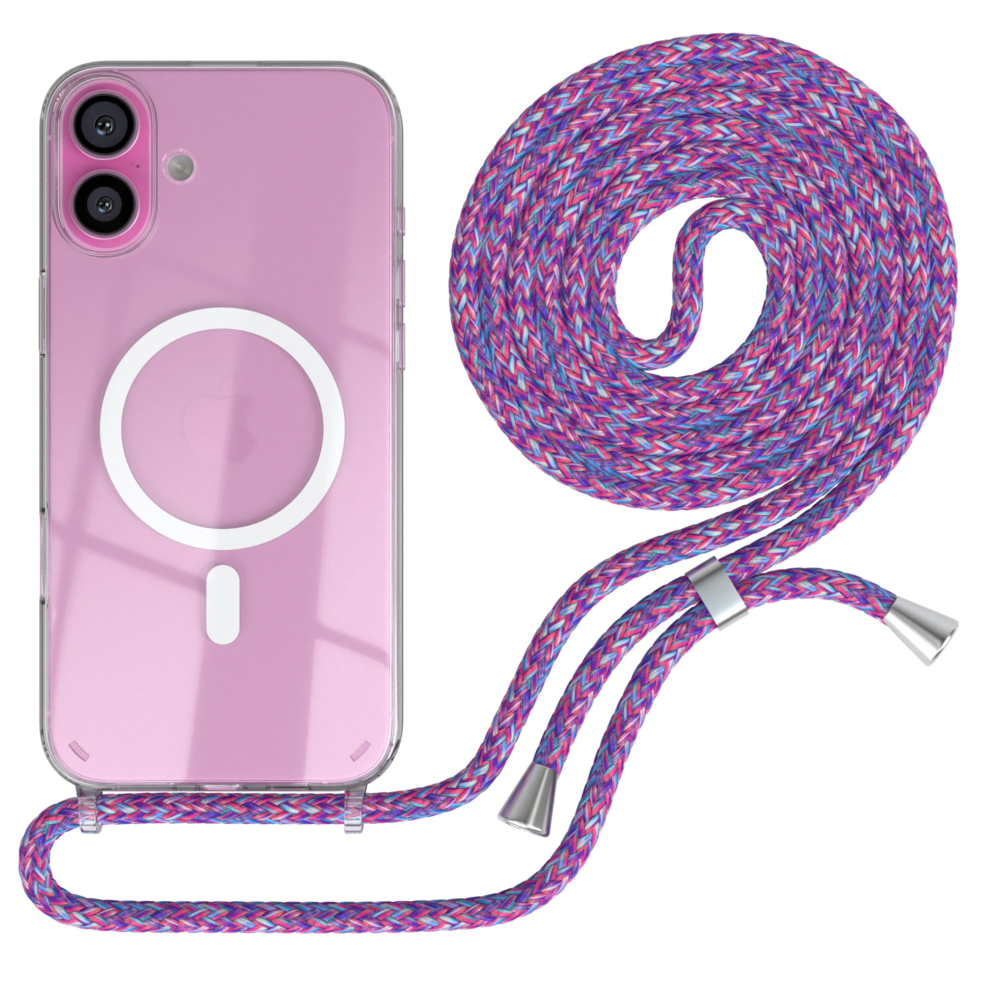 iPhone 16 Plus transparente Hülle + Kordel mit MagSafe