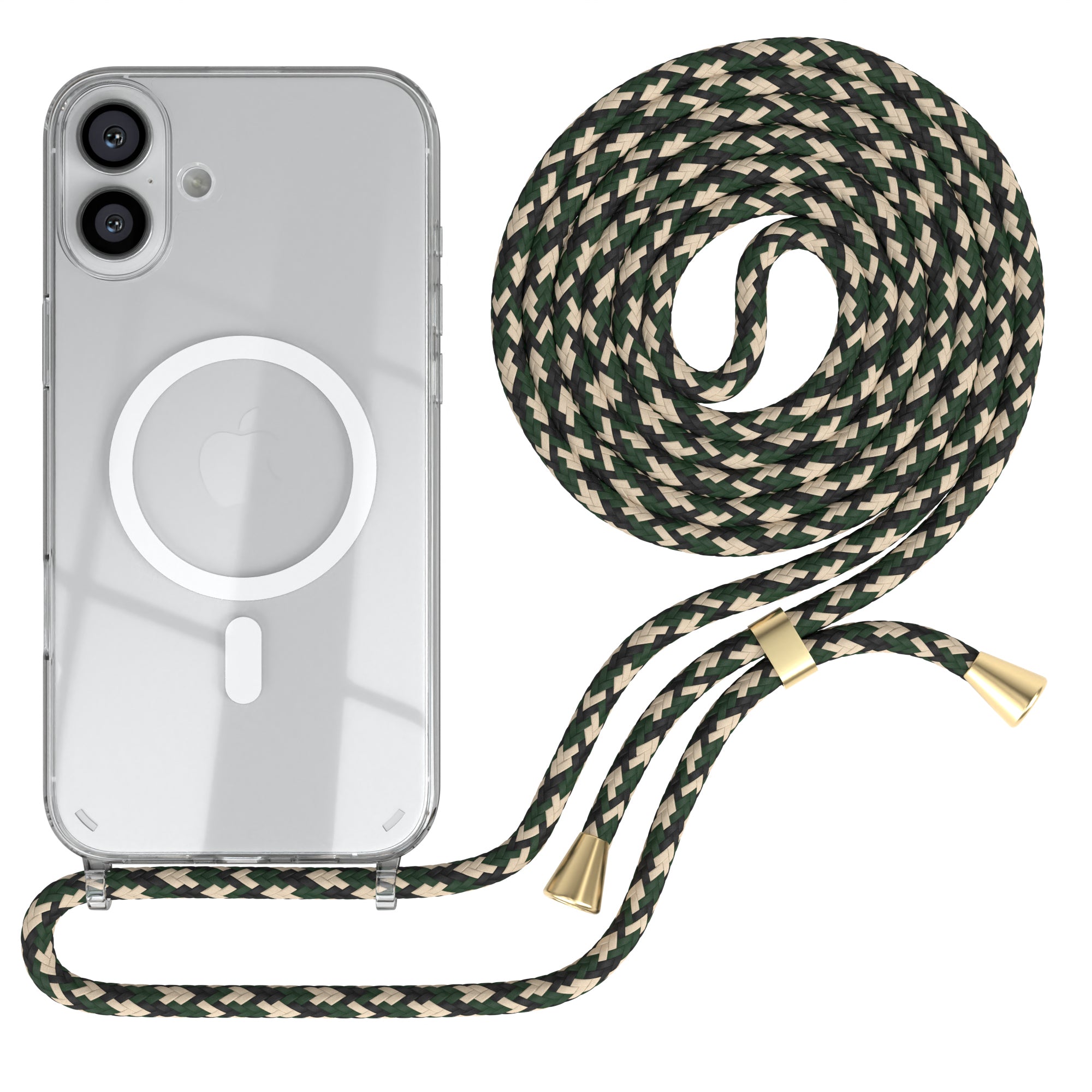 iPhone 16 Plus transparente Hülle + Kordel mit MagSafe