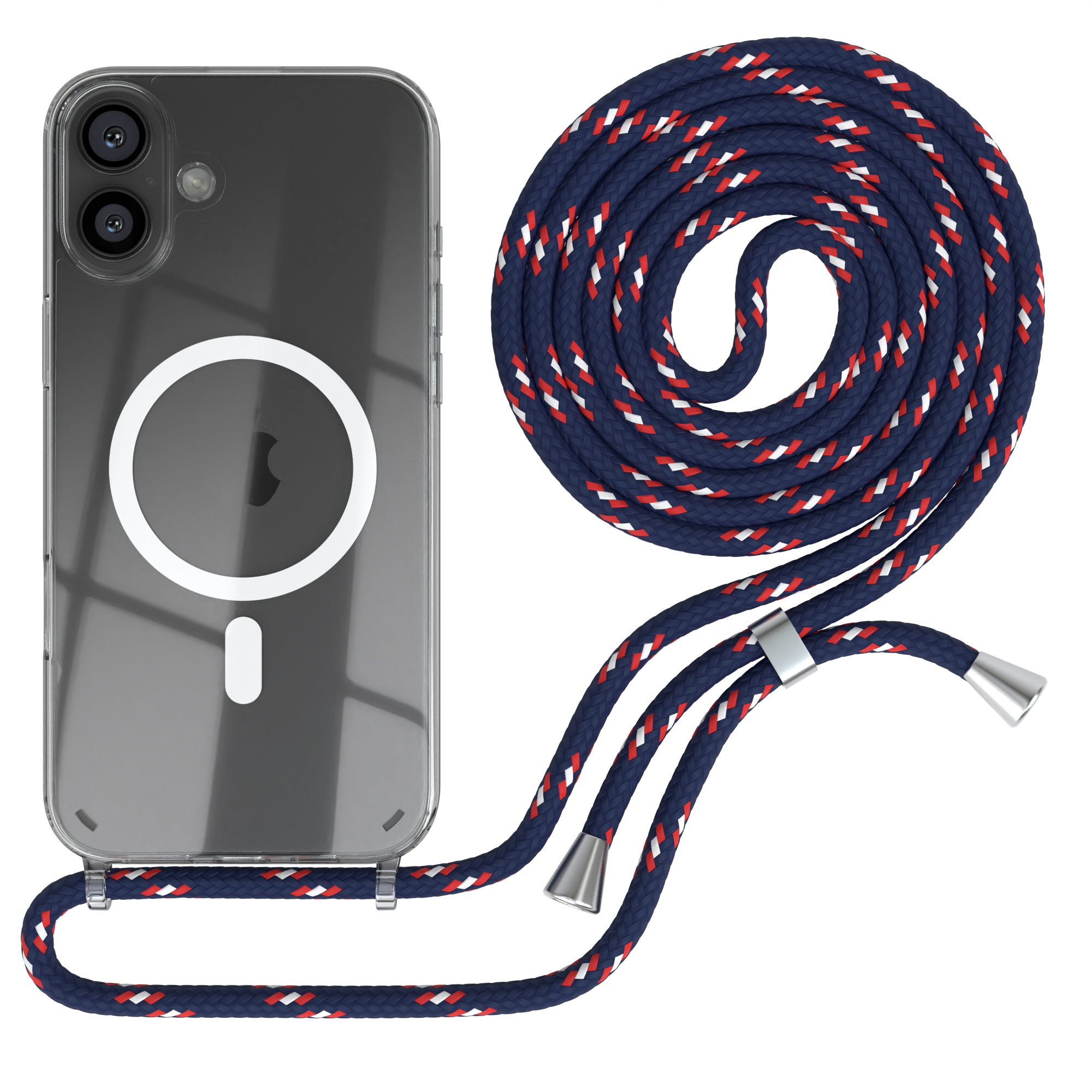 iPhone 16 Plus transparente Hülle + Kordel mit MagSafe