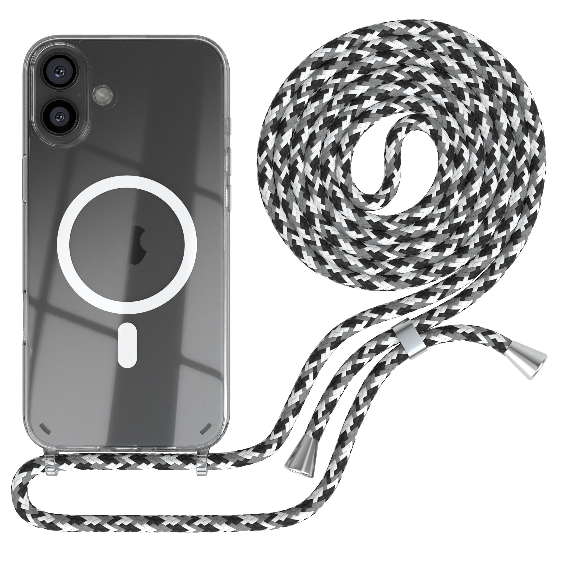 iPhone 16 Plus transparente Hülle + Kordel mit MagSafe