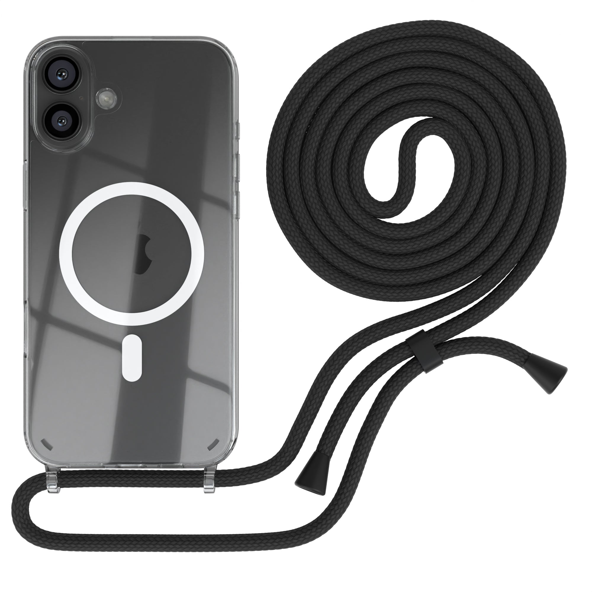 iPhone 16 Plus transparente Hülle + Kordel mit MagSafe