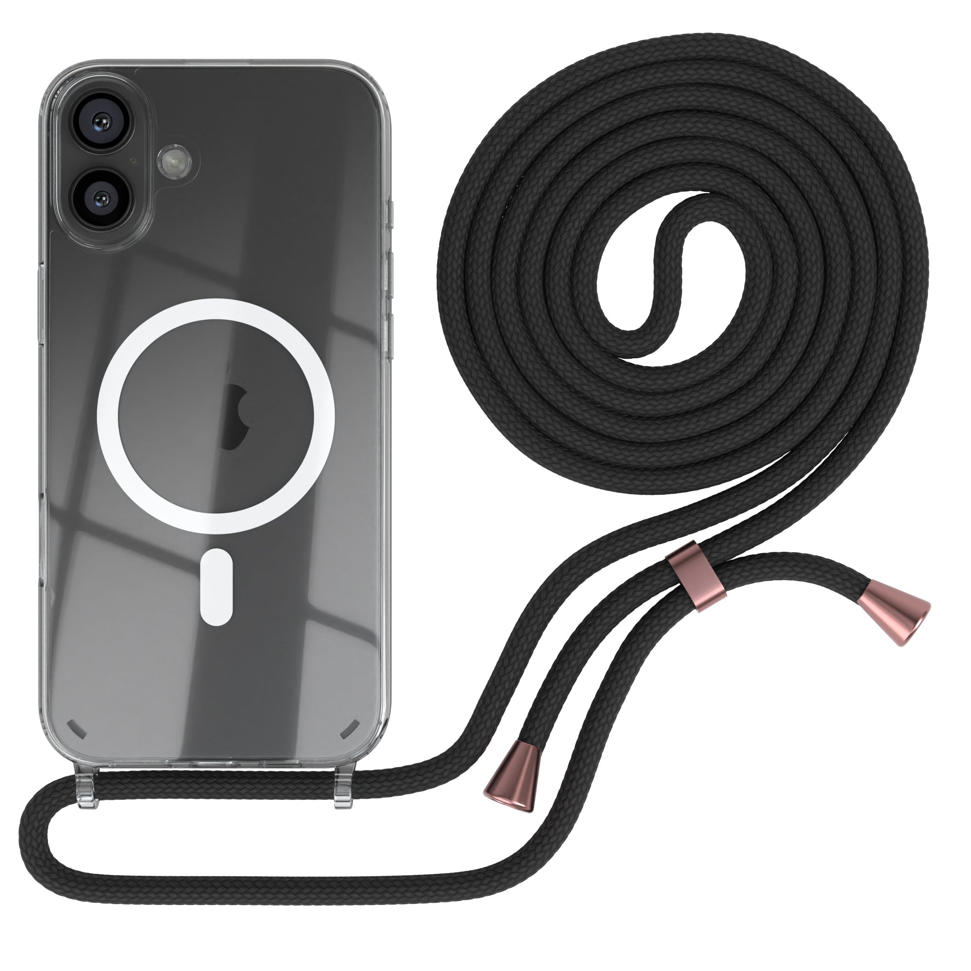 iPhone 16 Plus transparente Hülle + Kordel mit MagSafe