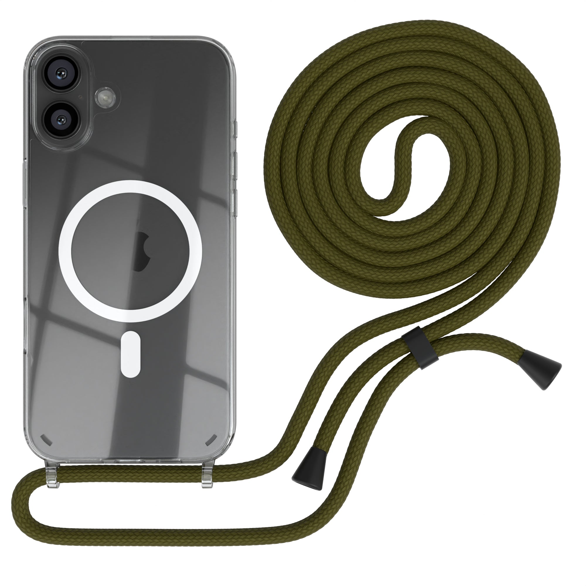 iPhone 16 Plus transparente Hülle + Kordel mit MagSafe